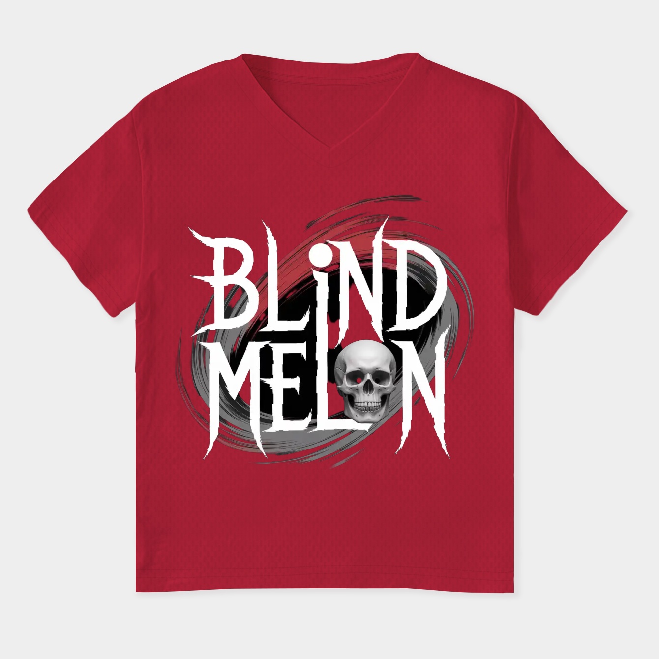 Blind Melon Skull Design Women's Plus Size V-Neck T-Shirt