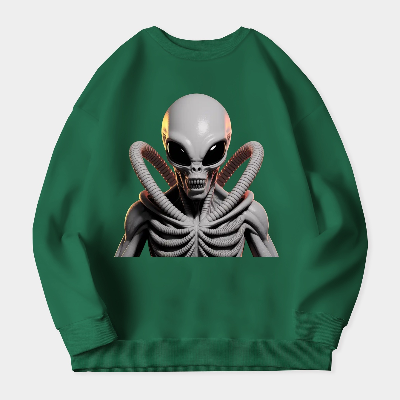 Alien Creature Monochrome Design Women's Plus Size Sweatshirt