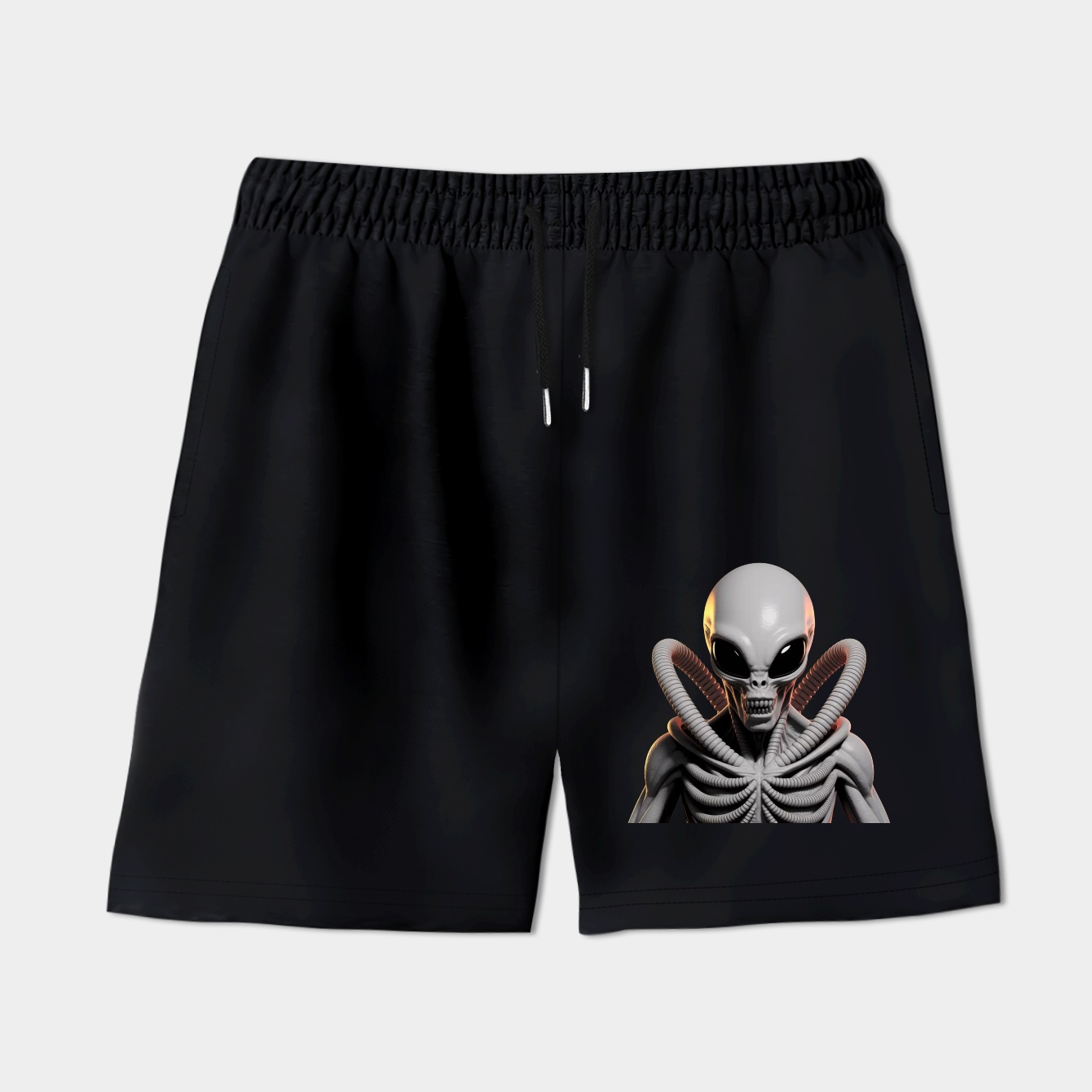 Alien Creature Monochrome Design Women's Shorts