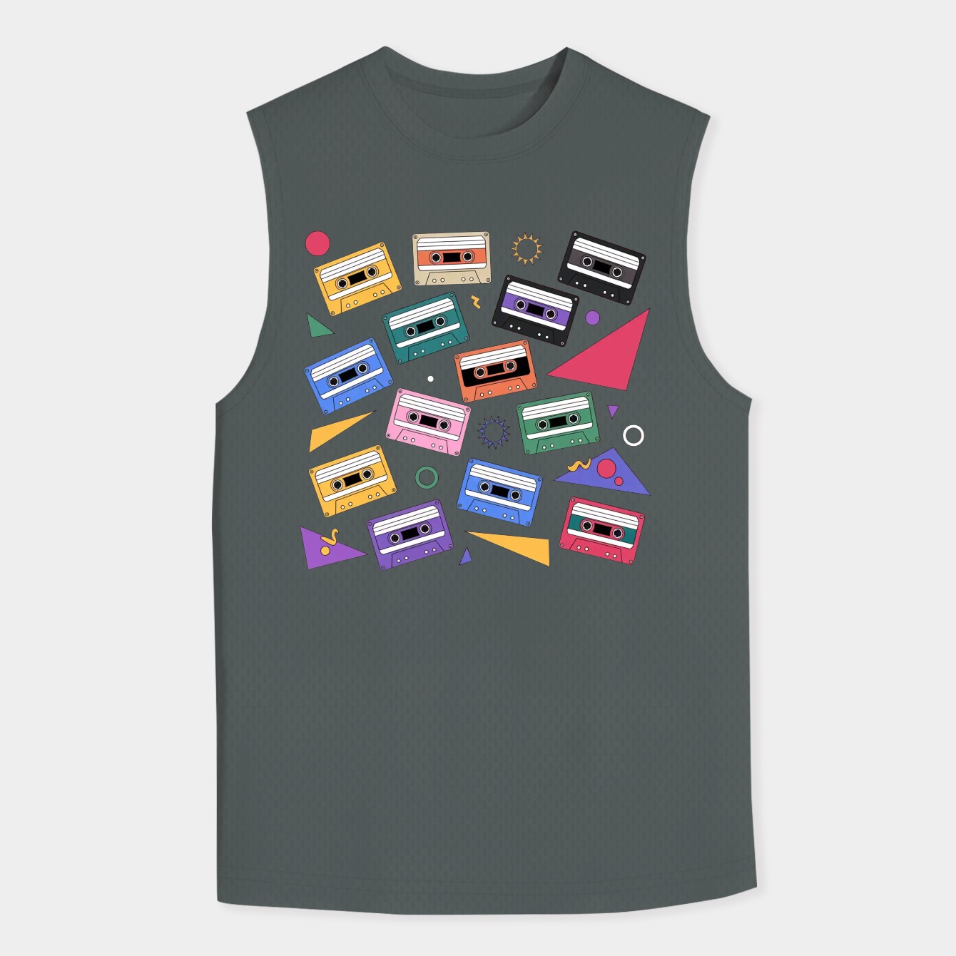 80's cassette tape pattern Men's Tank Top