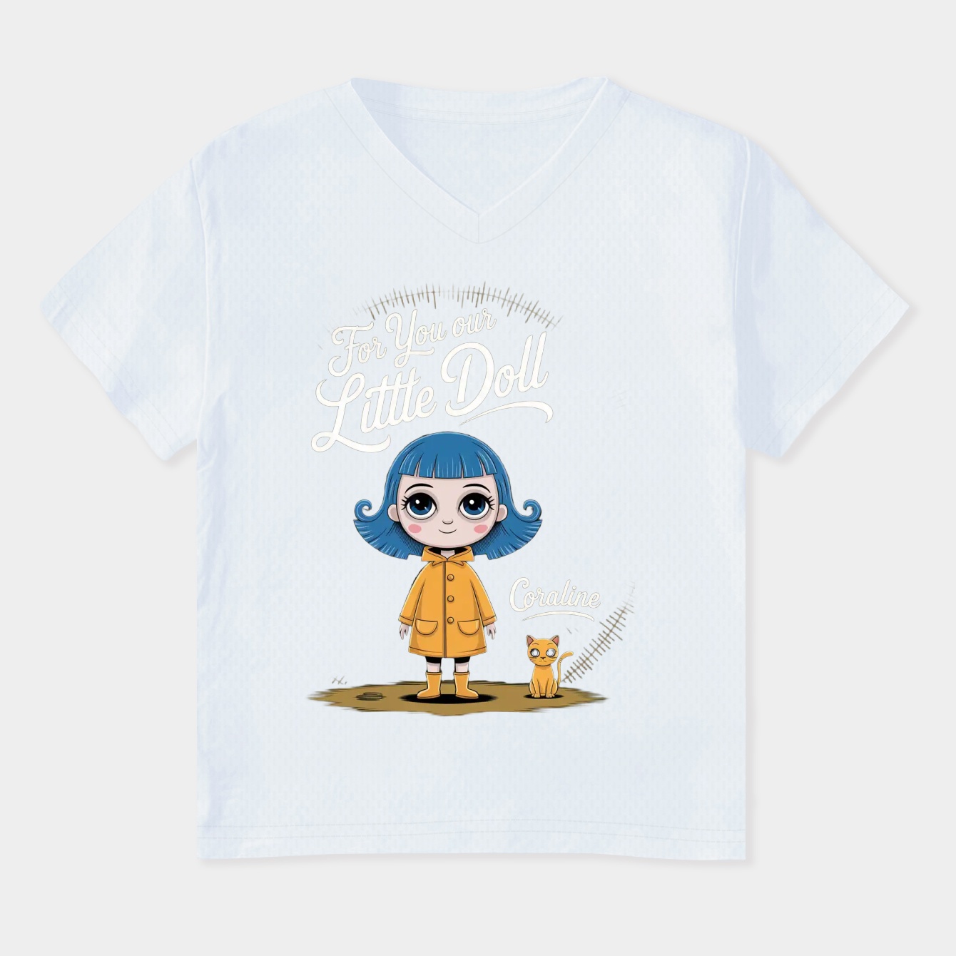 Coraline For You Our Little Doll Extra Soft Women's Plus Size V-Neck T-Shirt