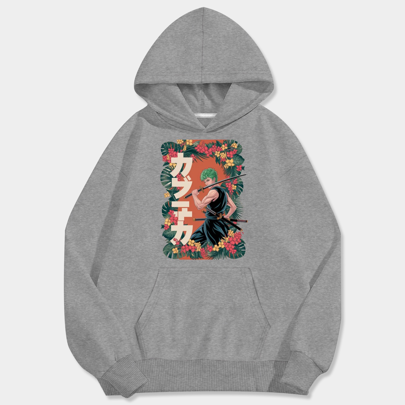 zoro tropical swordsman design Men's Big & Tall Hoodie