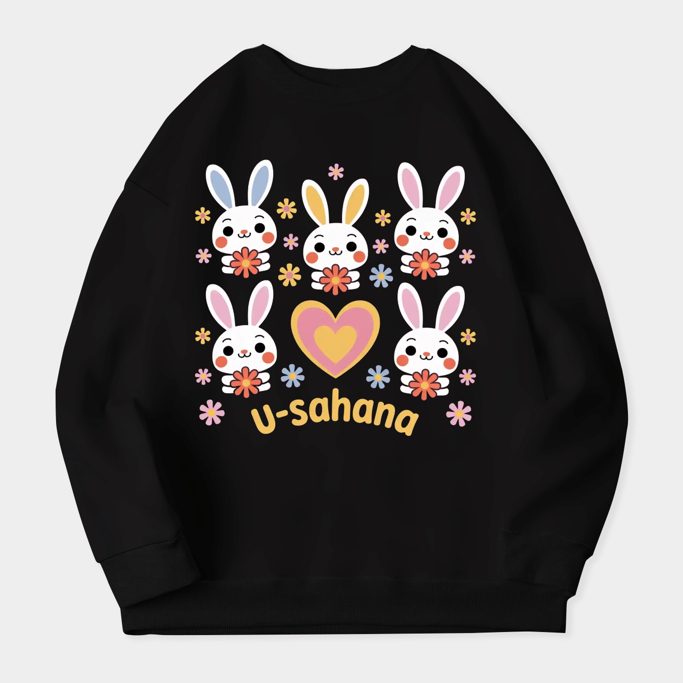 U*SA*HA*NA Flowers Grid Women's Plus Size Sweatshirt