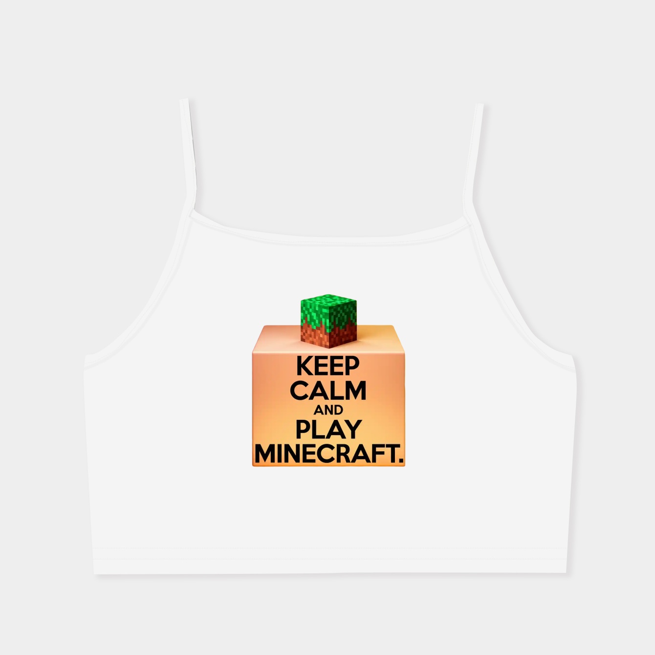 Keep calm and play minecraft Women's  Spaghetti Strap Tank Top