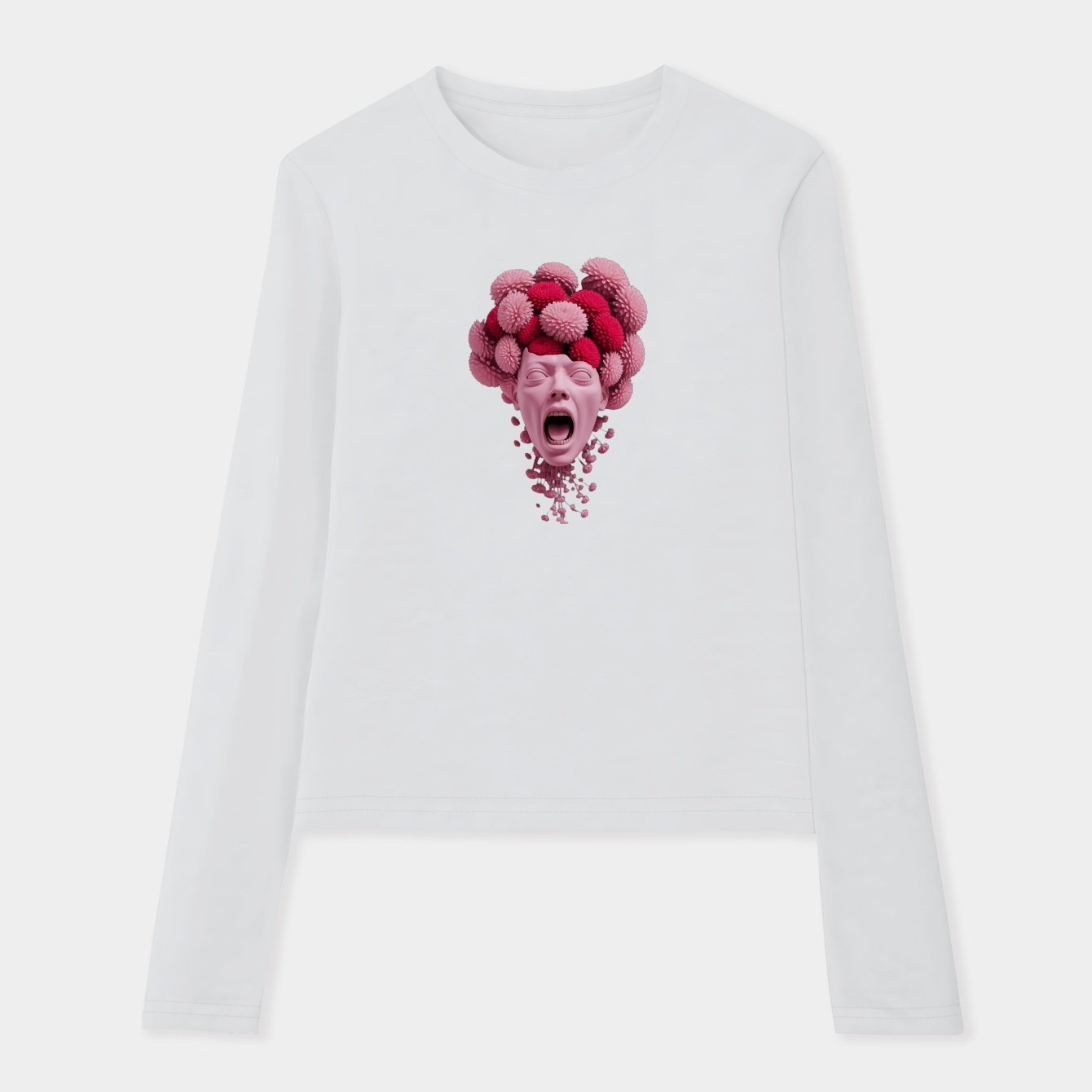 Scream with Blossoms Women's Soft Long Sleeve T-Shirt