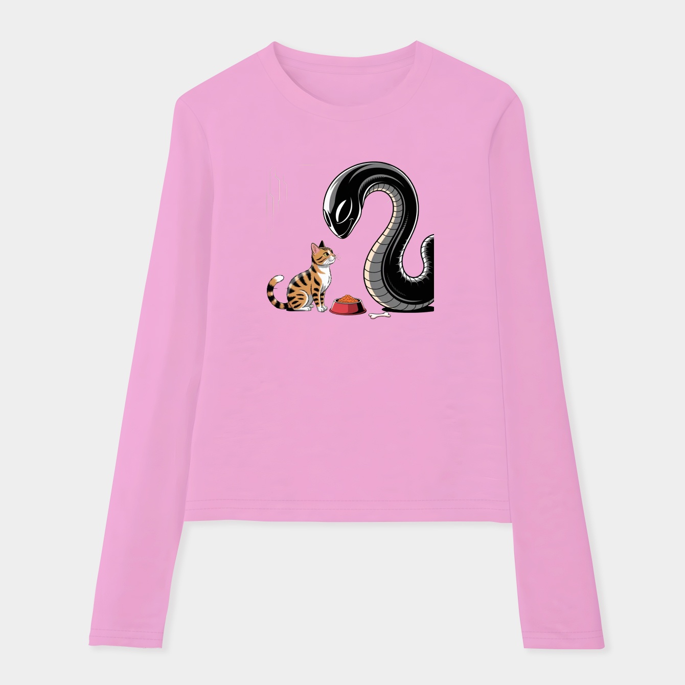 Alien Feeding Cat Women's Soft Long Sleeve T-Shirt