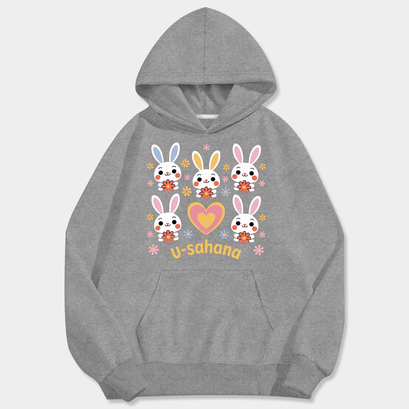 U*SA*HA*NA Flowers Grid Men's Big & Tall Hoodie