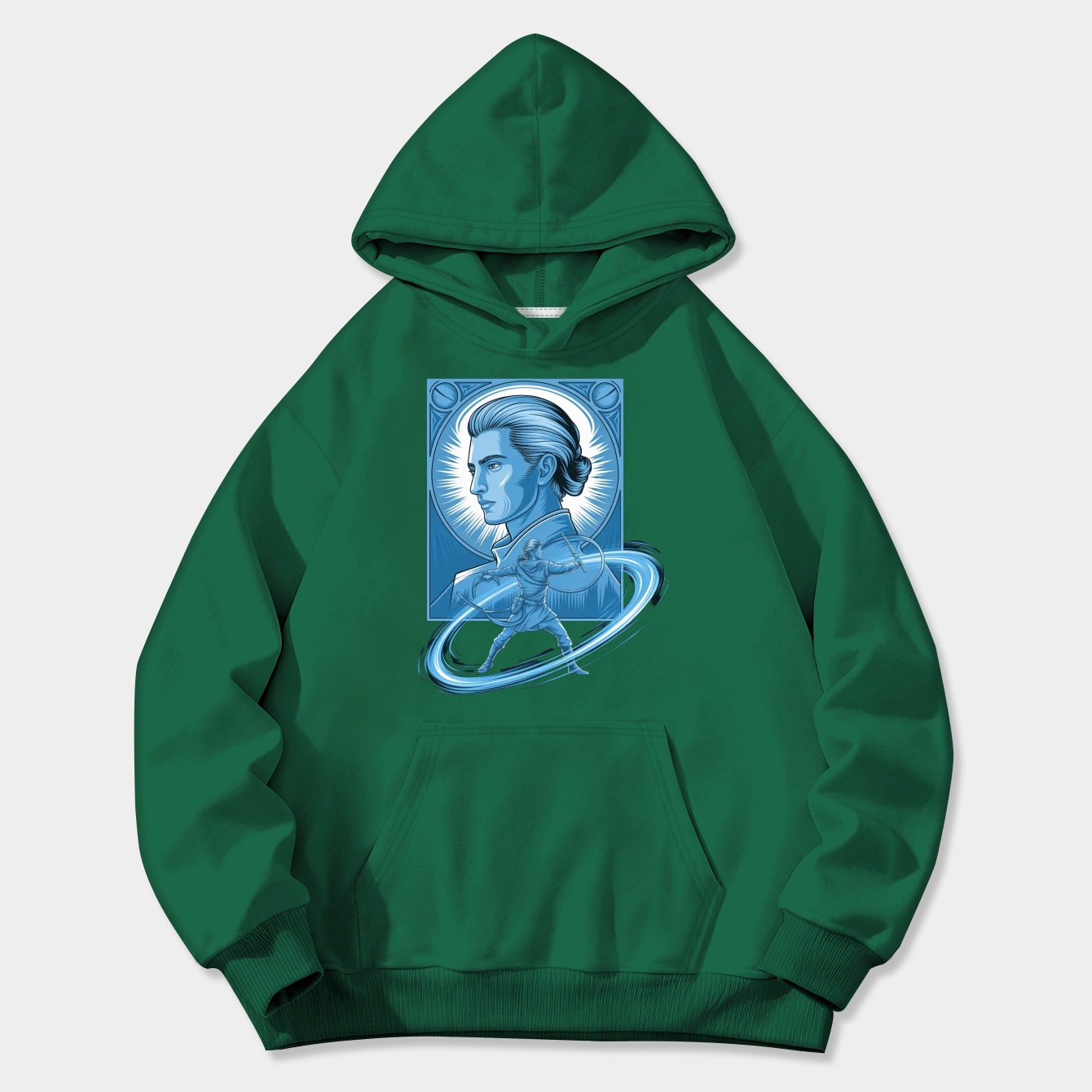 Magic Blue Aura Warrior Women's Plus Size Hoodie