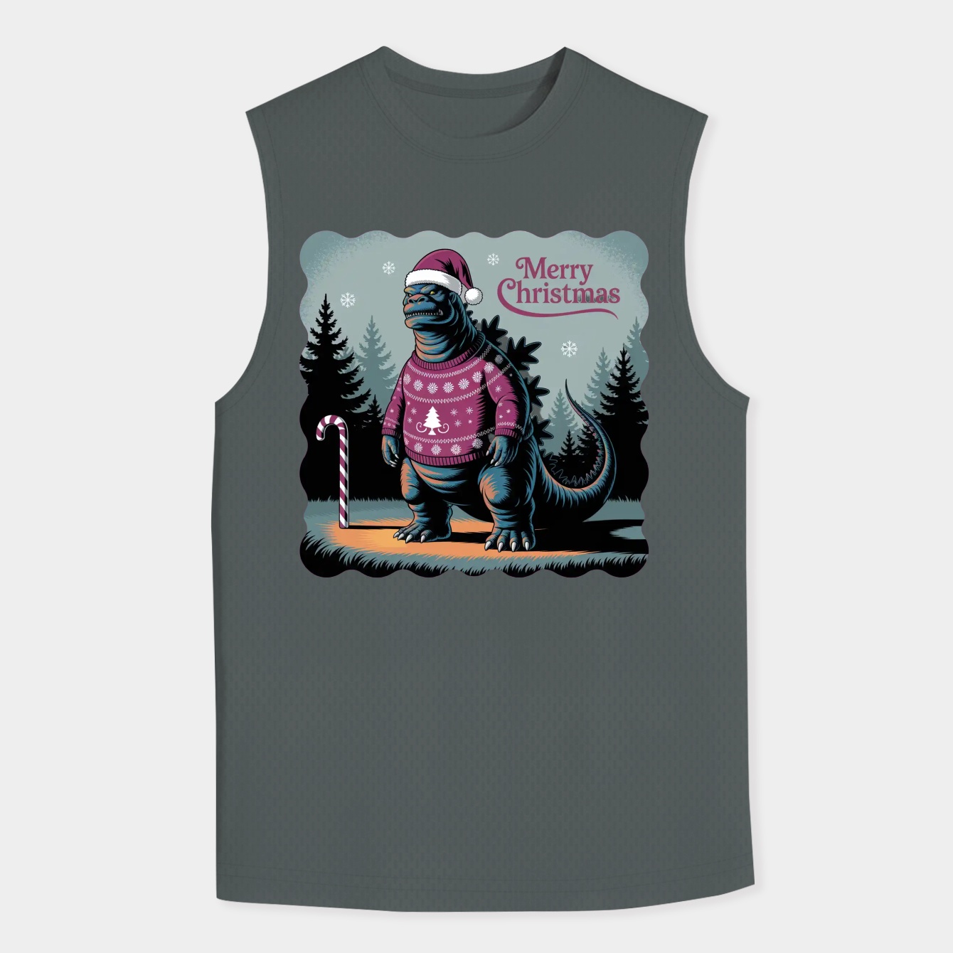 Godzilla Christmas Holiday Scene