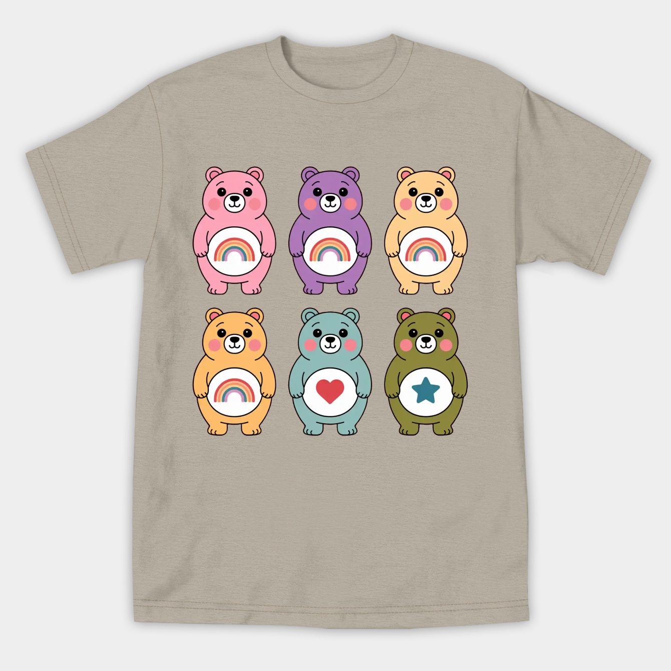 Colorful Cute Bear Pattern Women's Athletic Performance T-Shirt