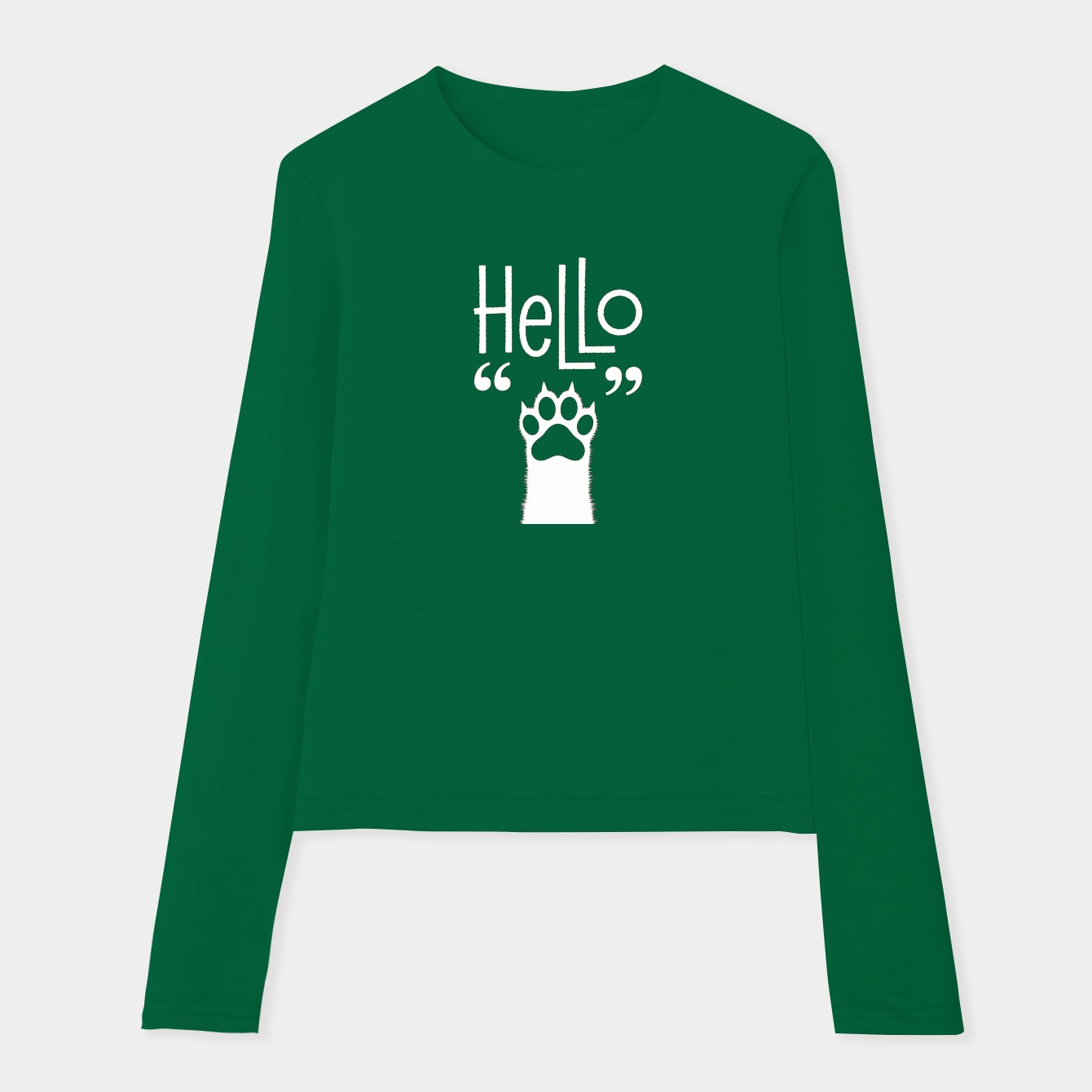 Hello Cat Paw Women's Soft Long Sleeve T-Shirt