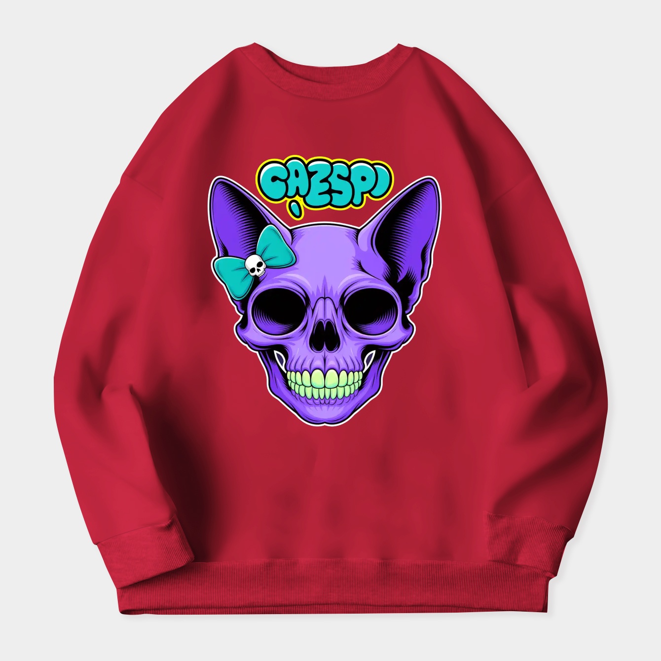 Skull Kitty! Hello undead! Women's Crewneck Sweatshirt