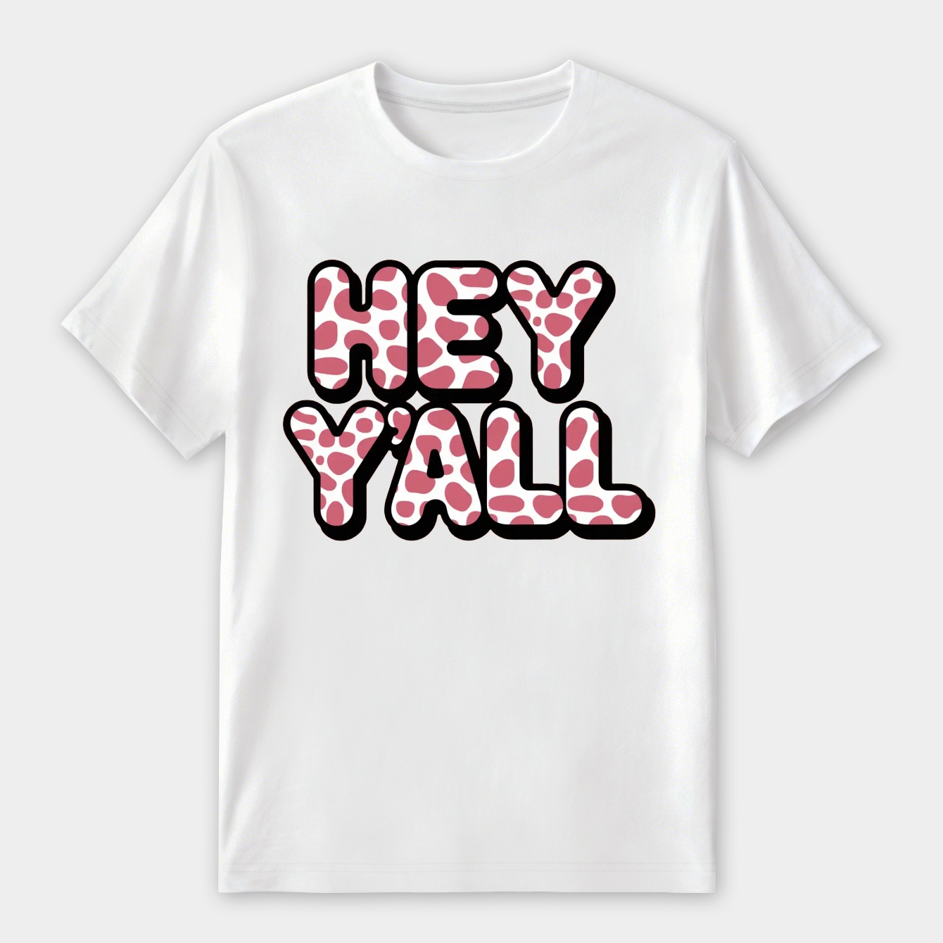 Pink Cow Print "Hey Yall" Country