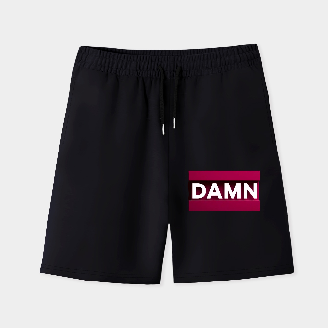 DAMN Red Box Logo Men's Quick-Dry Athletic Shorts