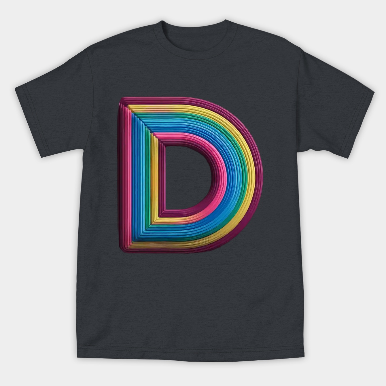 Colorful Layered D Monogram Women's Athletic Performance T-Shirt