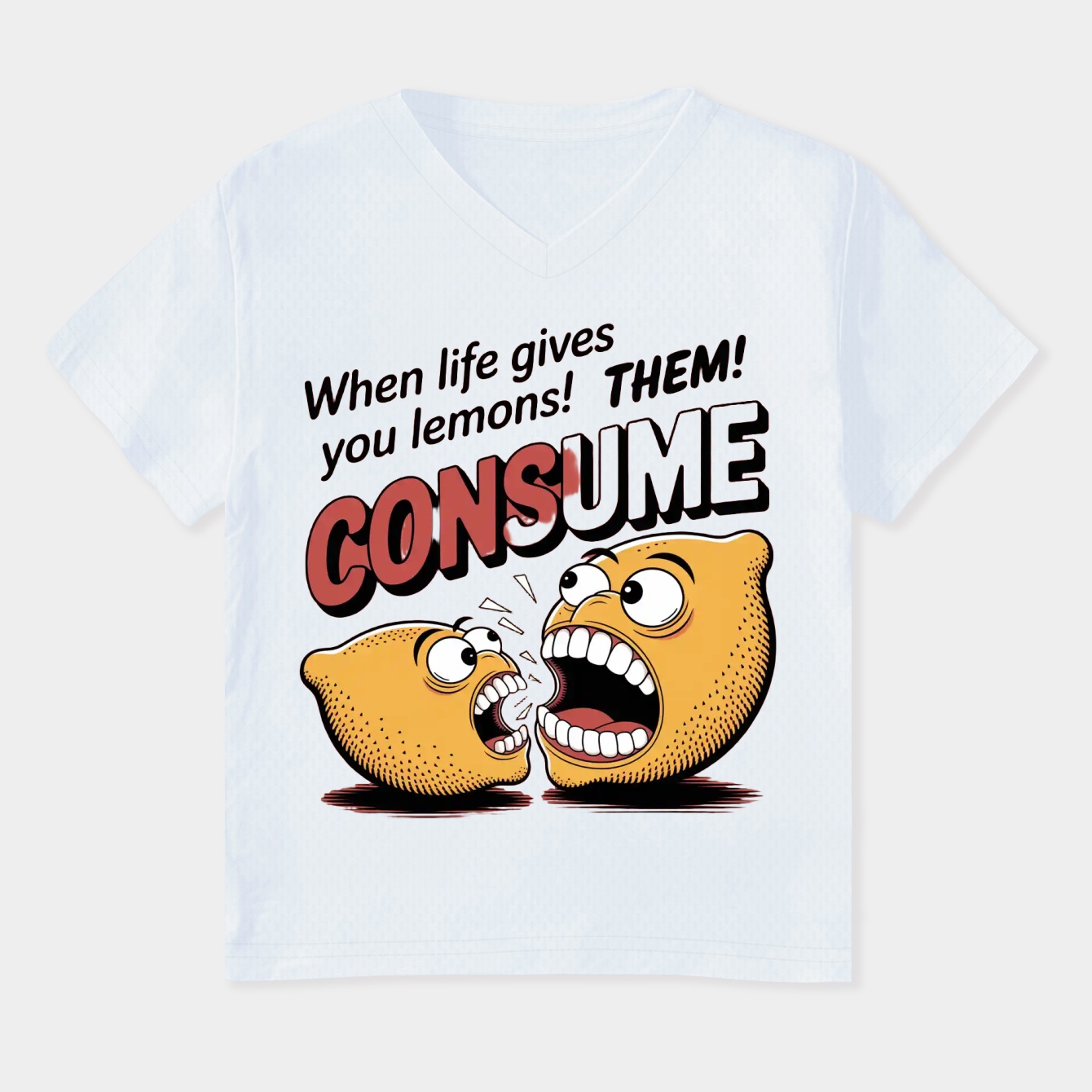 When Life Gives You Lemons Consume Them! Women's Plus Size V-Neck T-Shirt