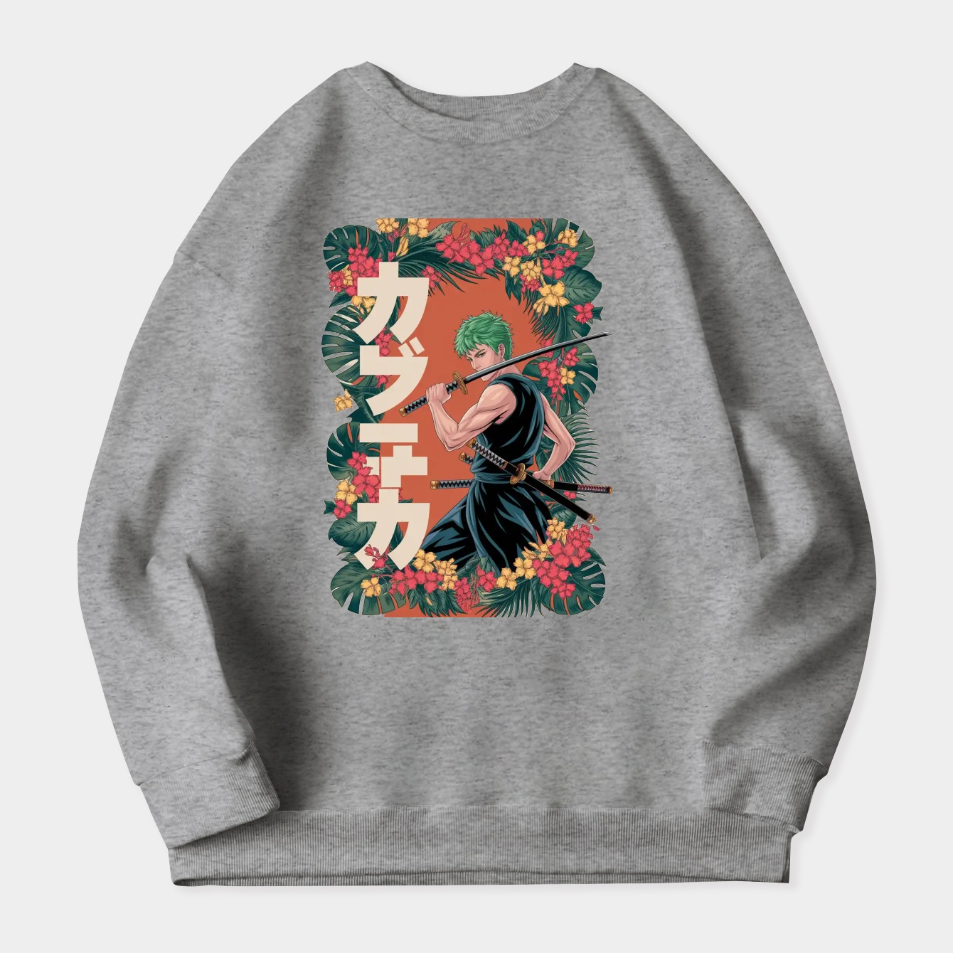 zoro tropical swordsman design Women's Crewneck Sweatshirt