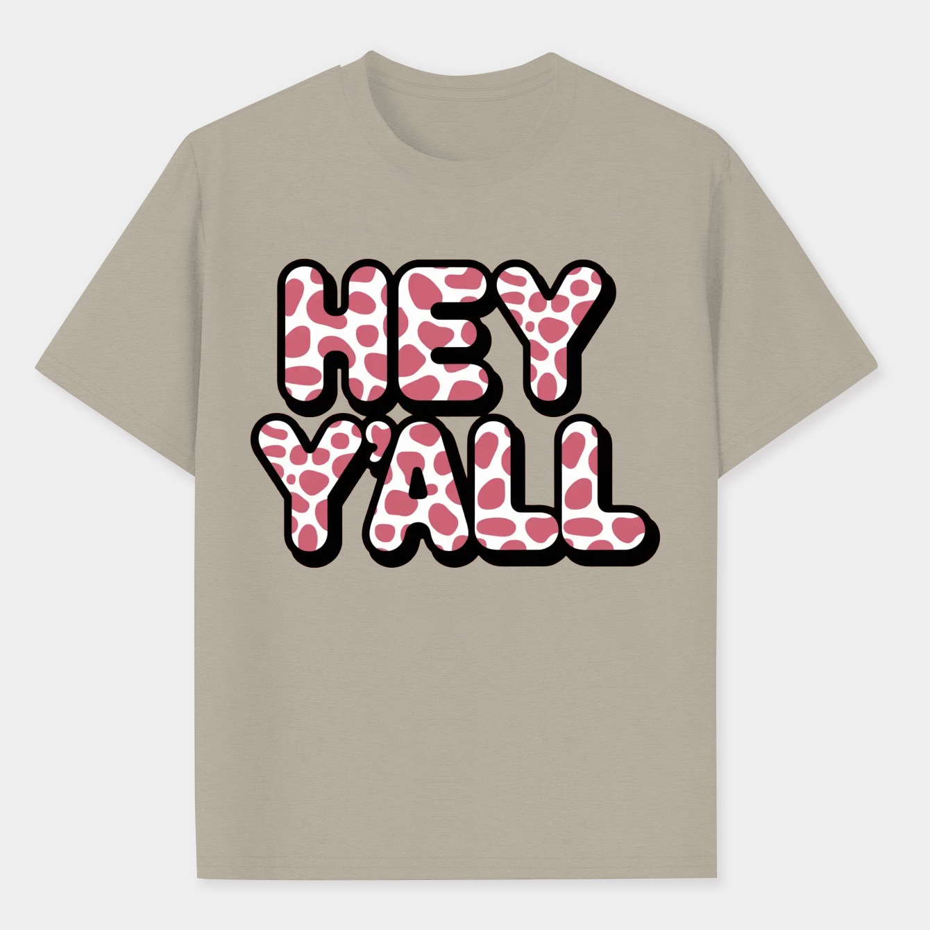 Pink Cow Print "Hey Yall" Country