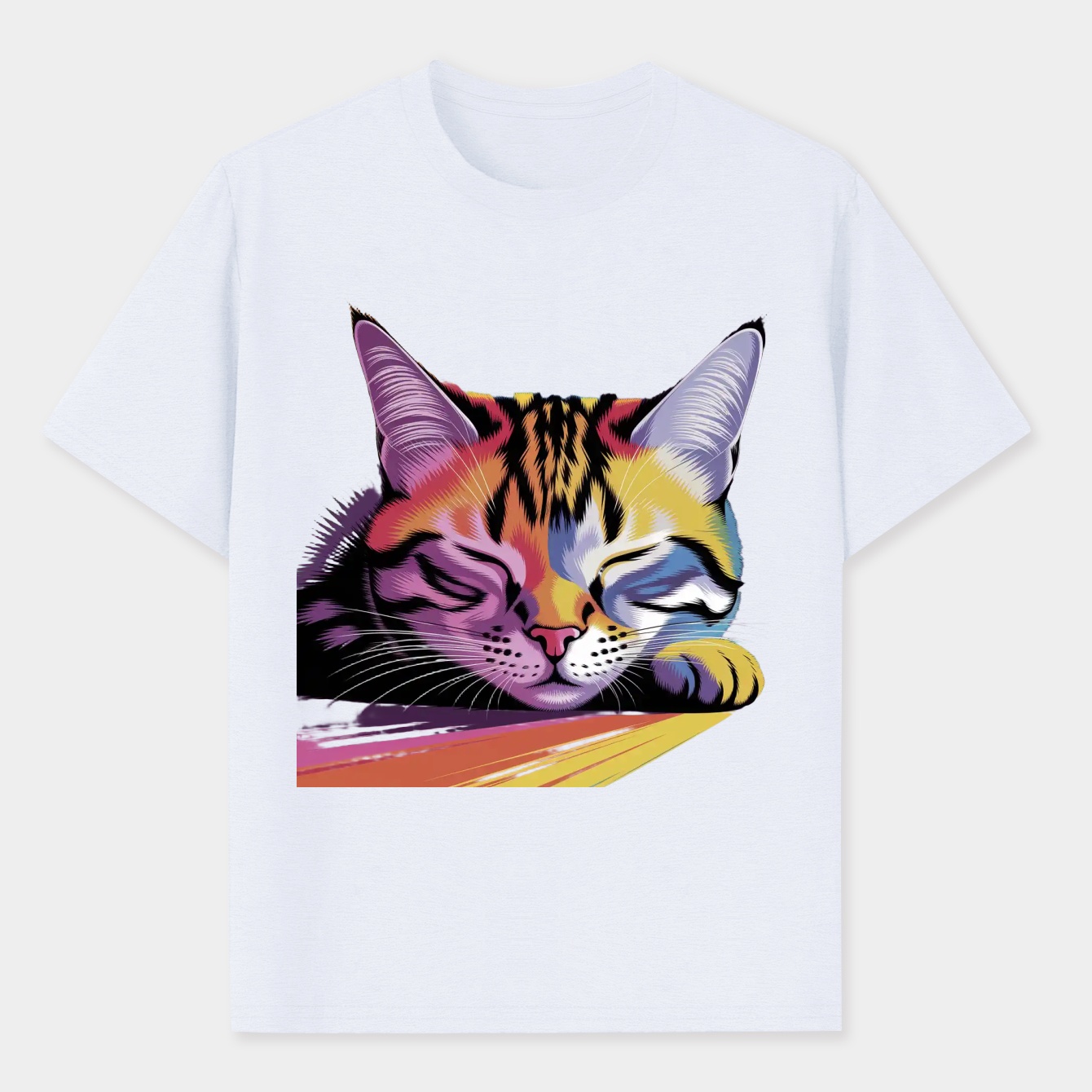 Rainbow Cat Napping Men's Performance Athletic T-Shirt