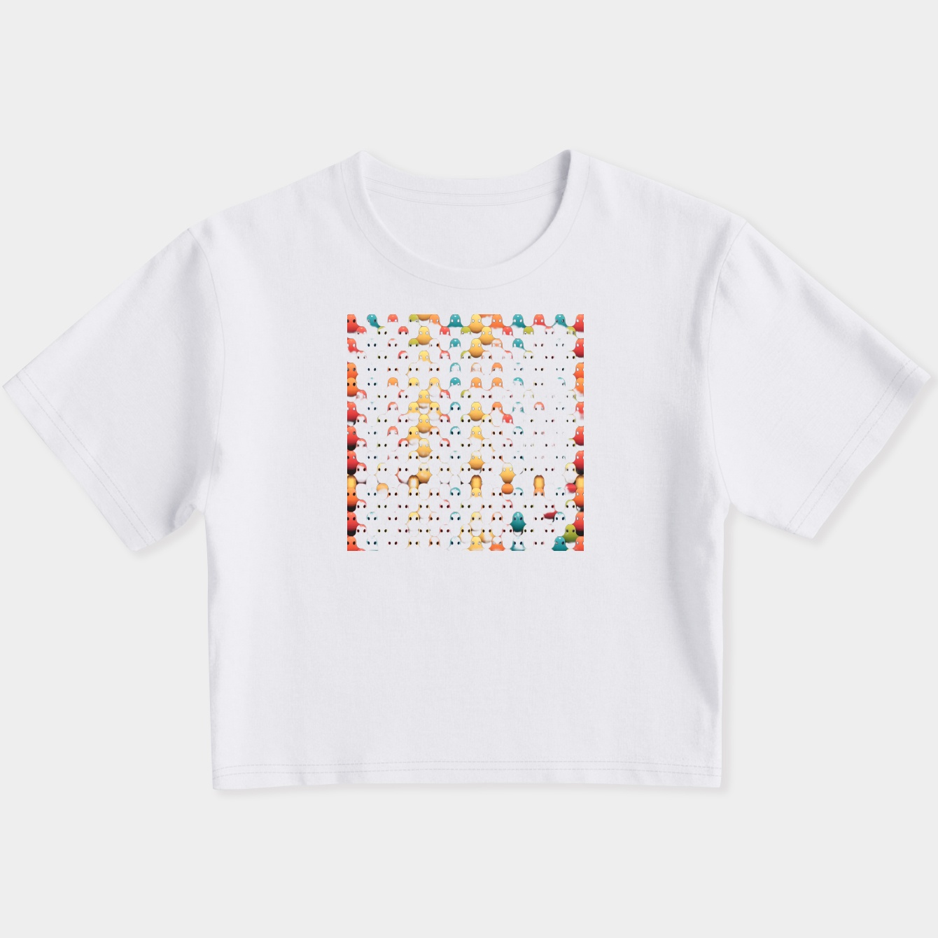 Ghost Tessellation Pattern (Retro Color) Women's Slim Fit Baby Tee