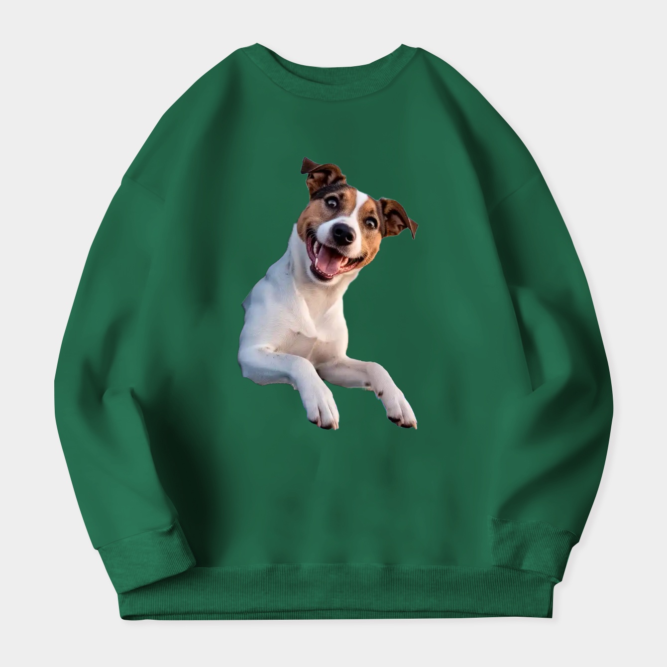 Dog enjoying traveling by car. Jack Russell Terrier looking through the window on the road.