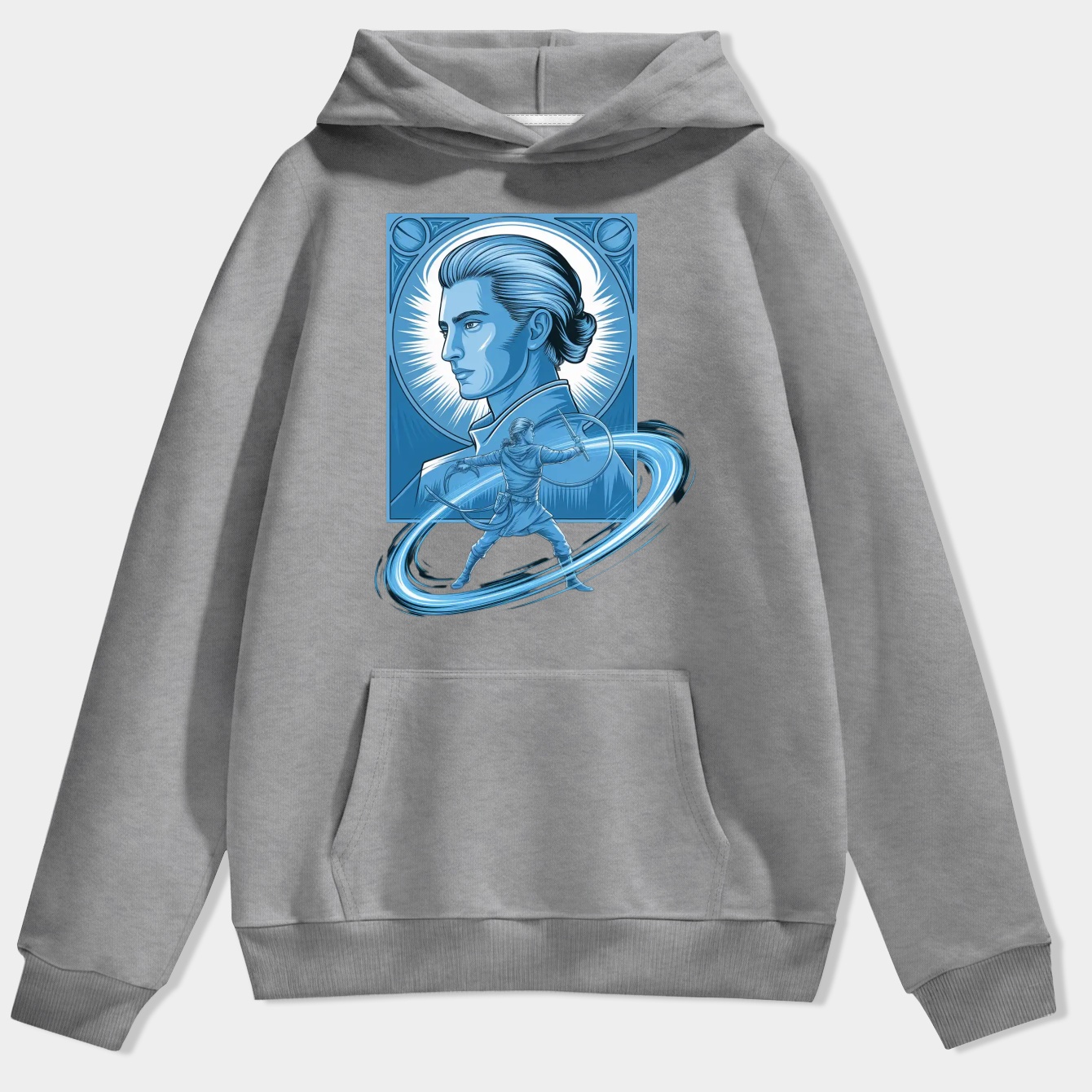 Magic Blue Aura Warrior Men's Hoodie