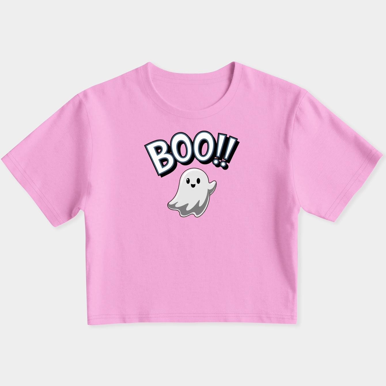 Boo!! Little Ghost Women's Slim Fit Baby Tee