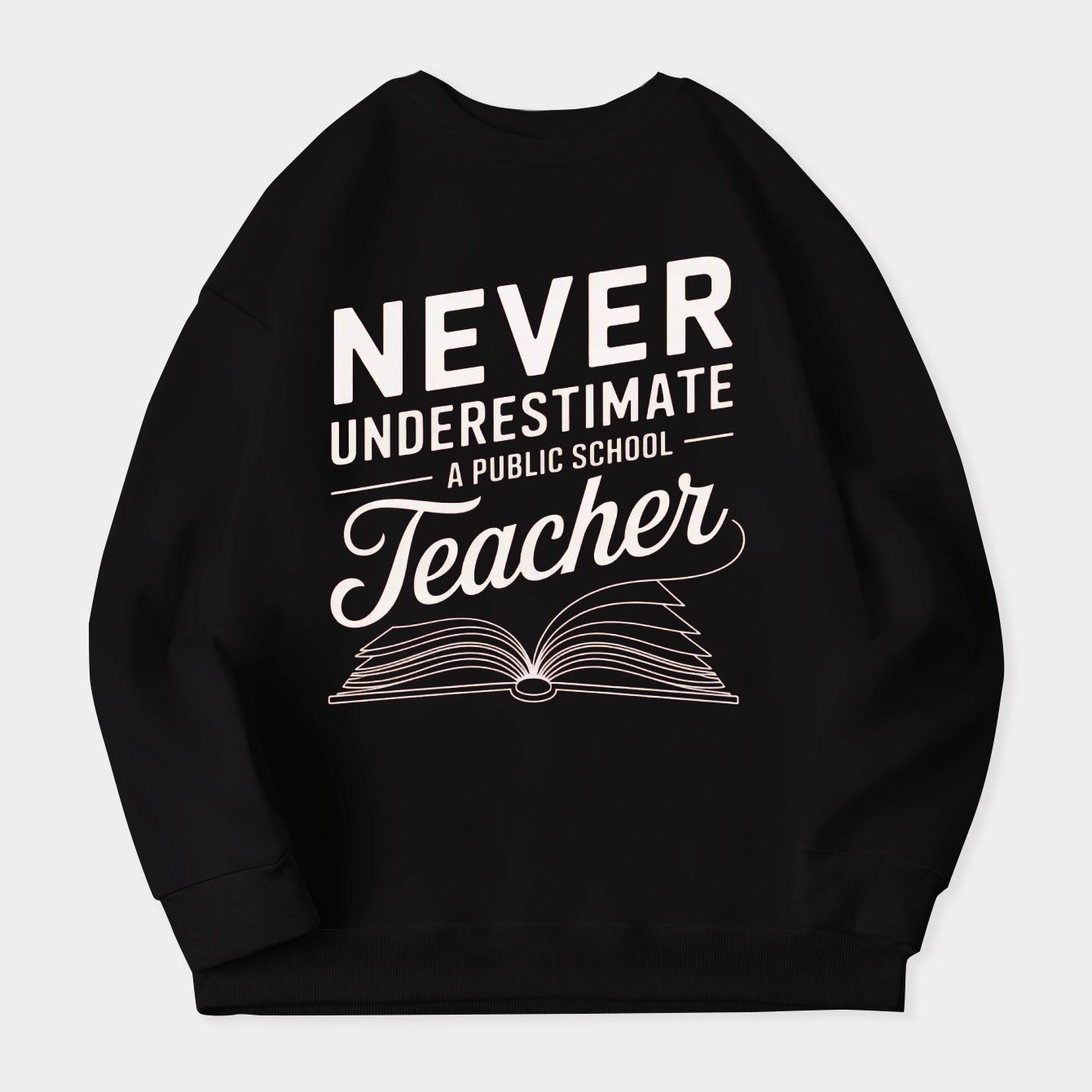 Never Underestimate A Public School Teacher Women's Plus Size Sweatshirt