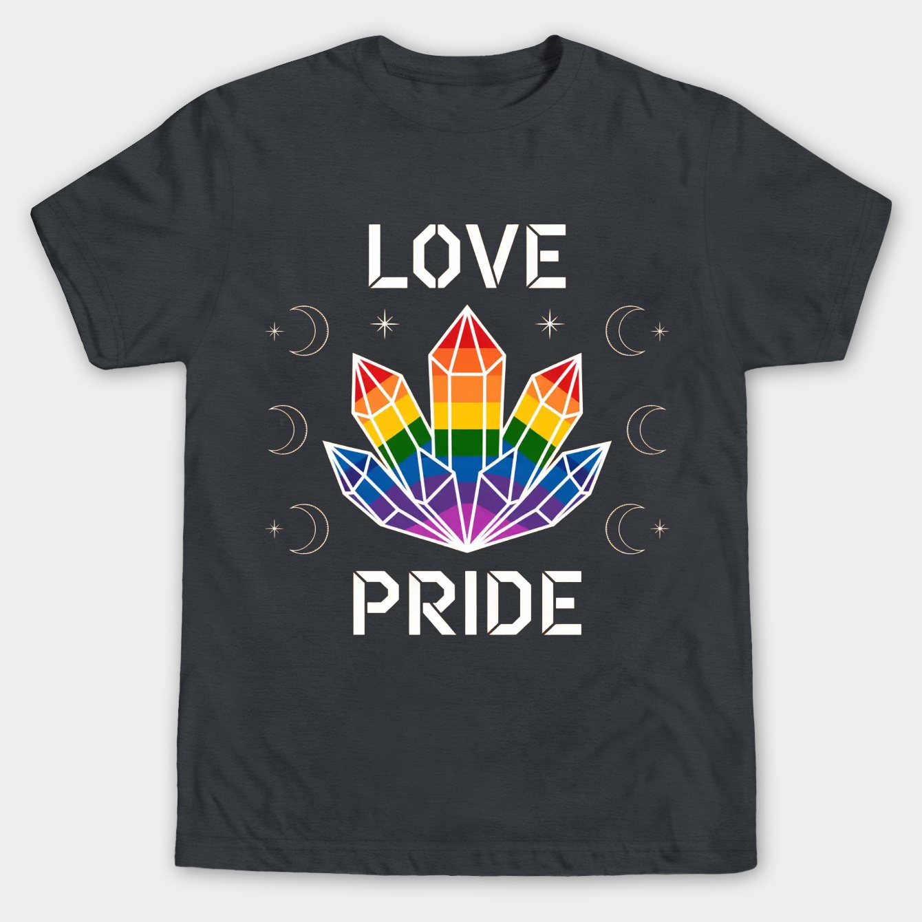 Pride Rainbow Crystals Men's Big & Tall T-shirt