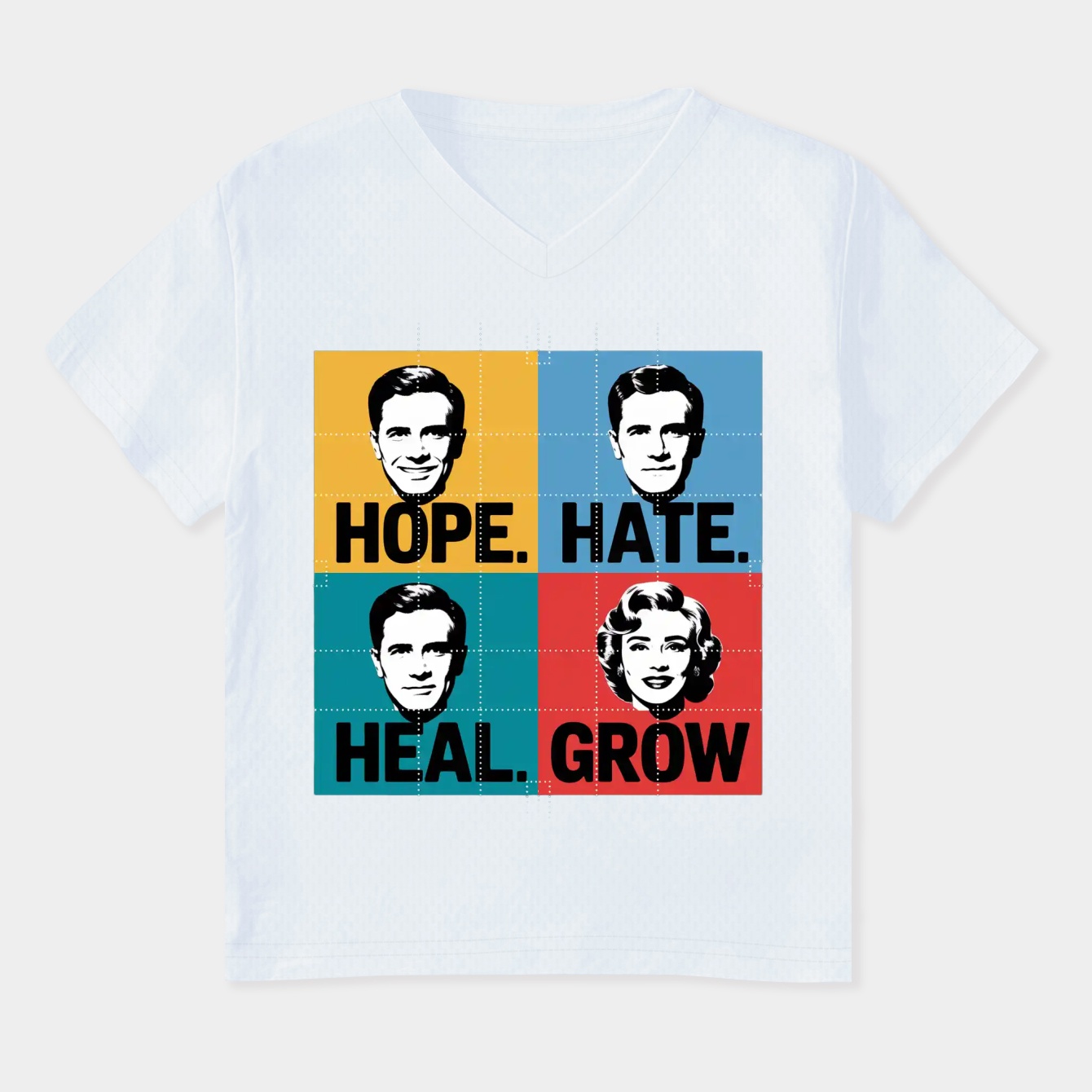 HOPE HATE HEAL GROW - KAMALA HARRIS 2024 Women's Plus Size V-Neck T-Shirt