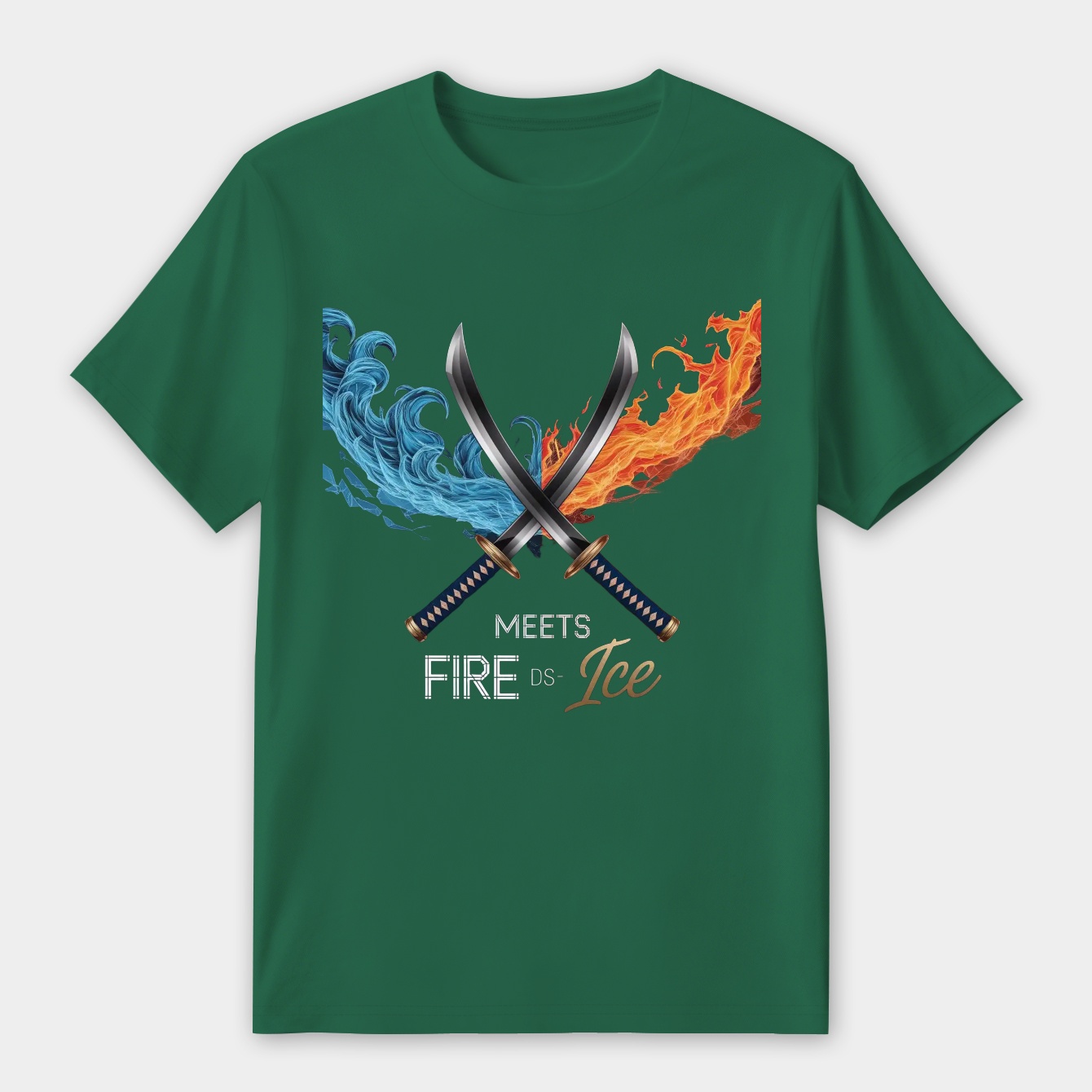 Demon Slayer Sword – Fire Meets Ice Katana Women's Premium Soft T-Shirt