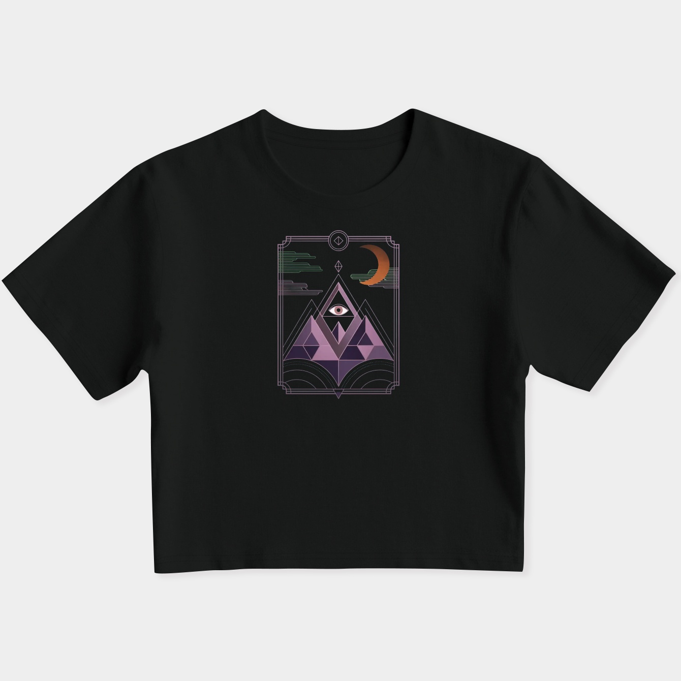 Mount Death Geometric Night Women's Slim Fit Baby Tee