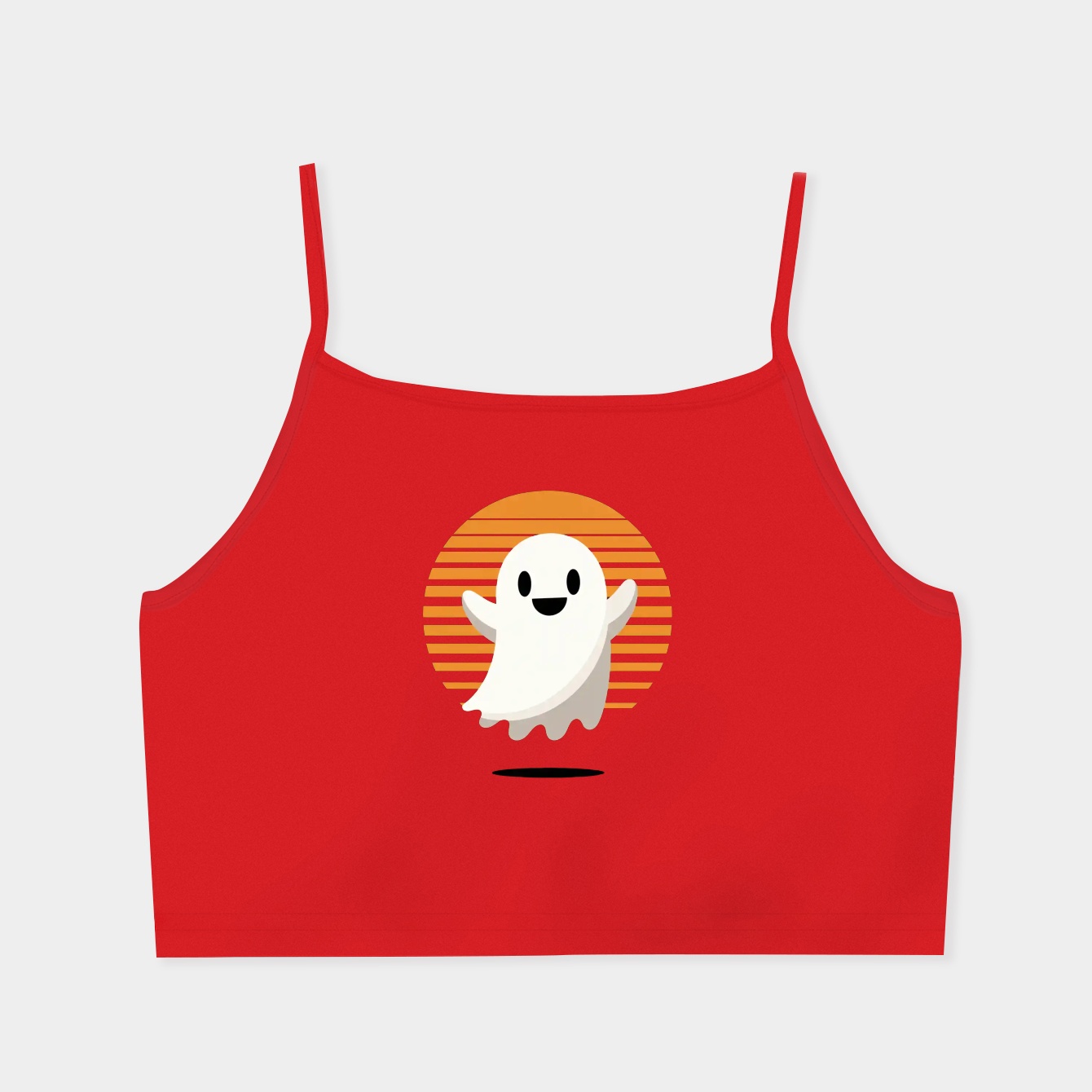 Cute Ghost Pocket Women's  Spaghetti Strap Tank Top