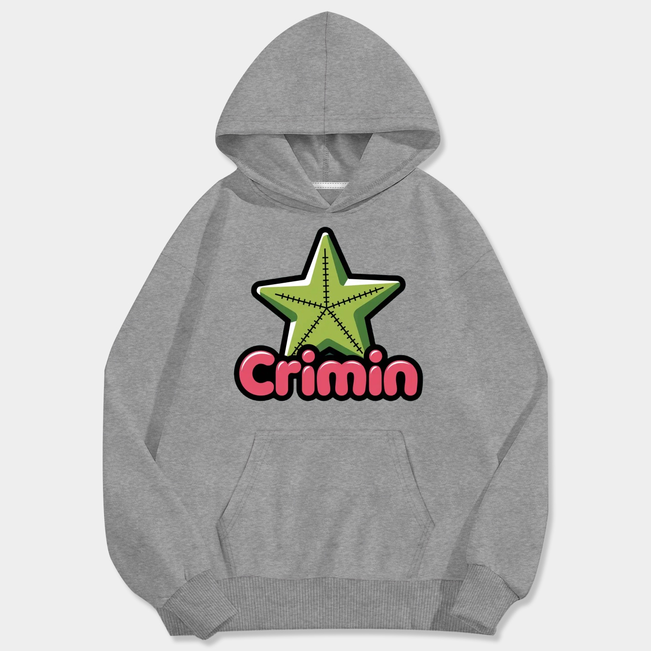 Crimin Green Star Patch Men's Big & Tall Hoodie