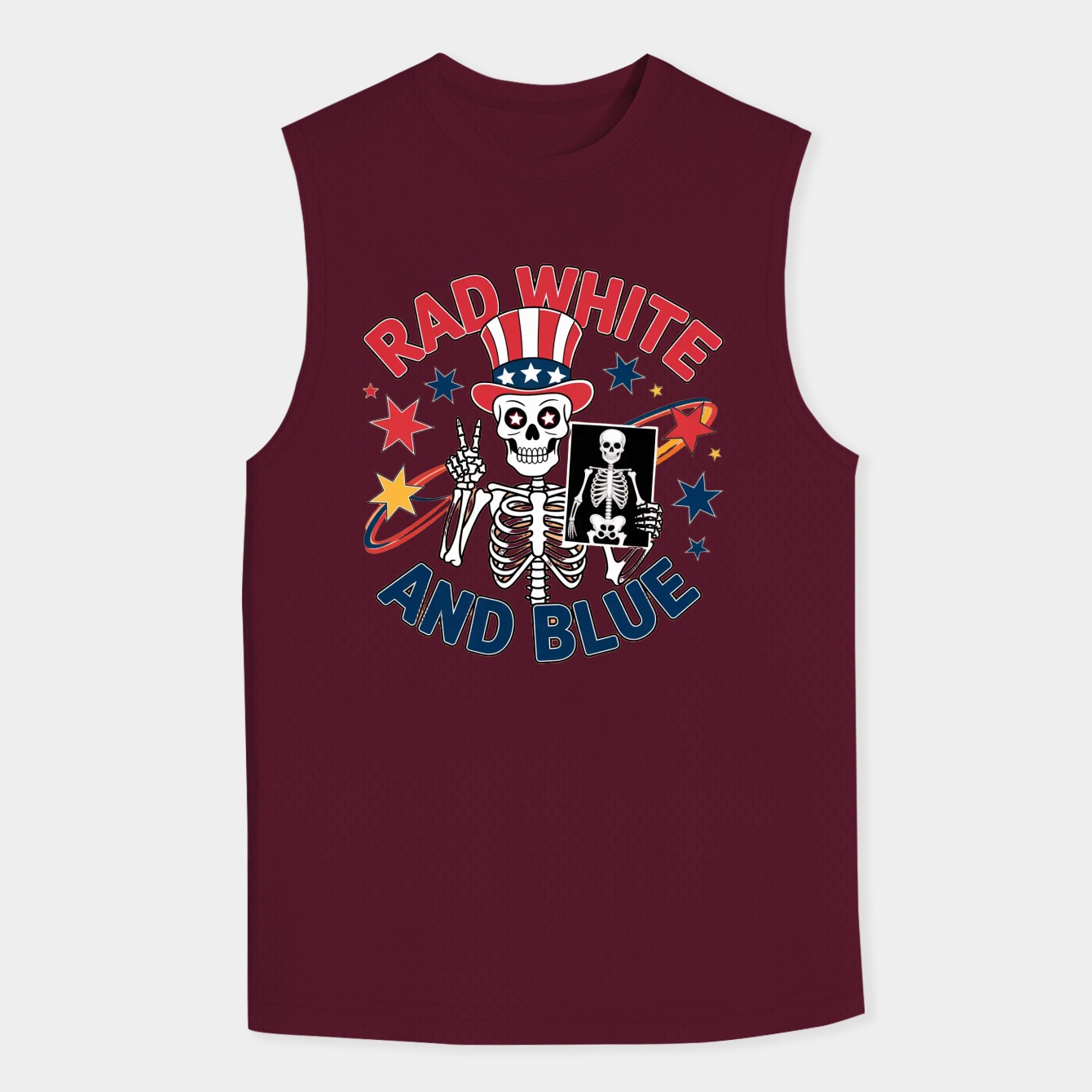Funny Rad White And Blue Skeleton Radiology Cool