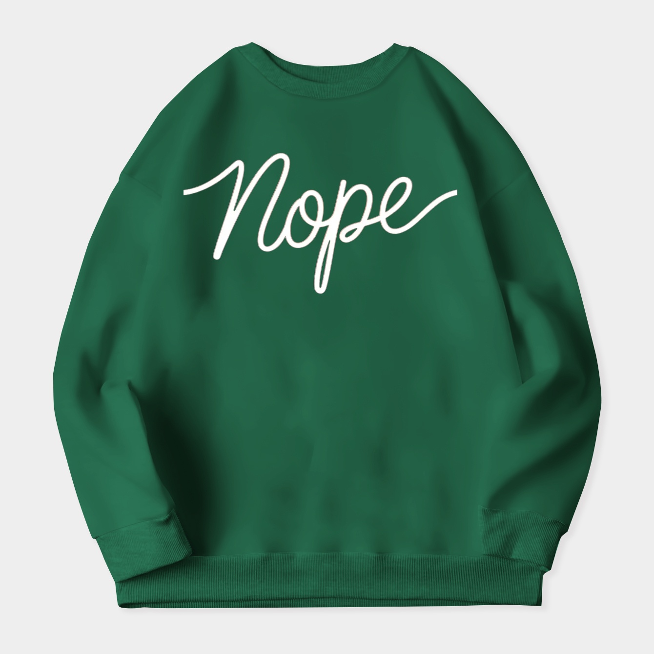 nope in flowing script design Women's Crewneck Sweatshirt