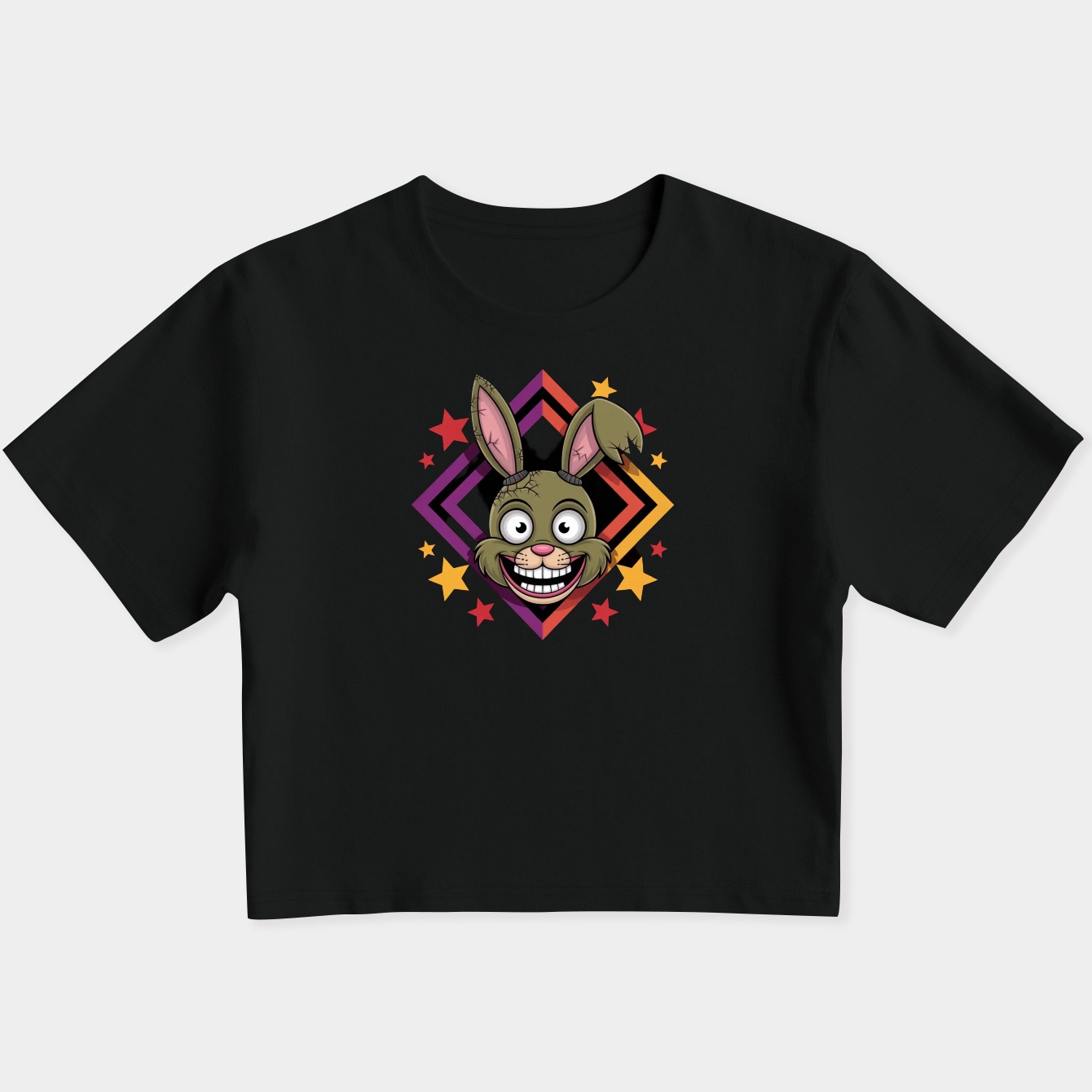 Springtrap Icon Geometric Neon Women's Slim Fit Baby Tee