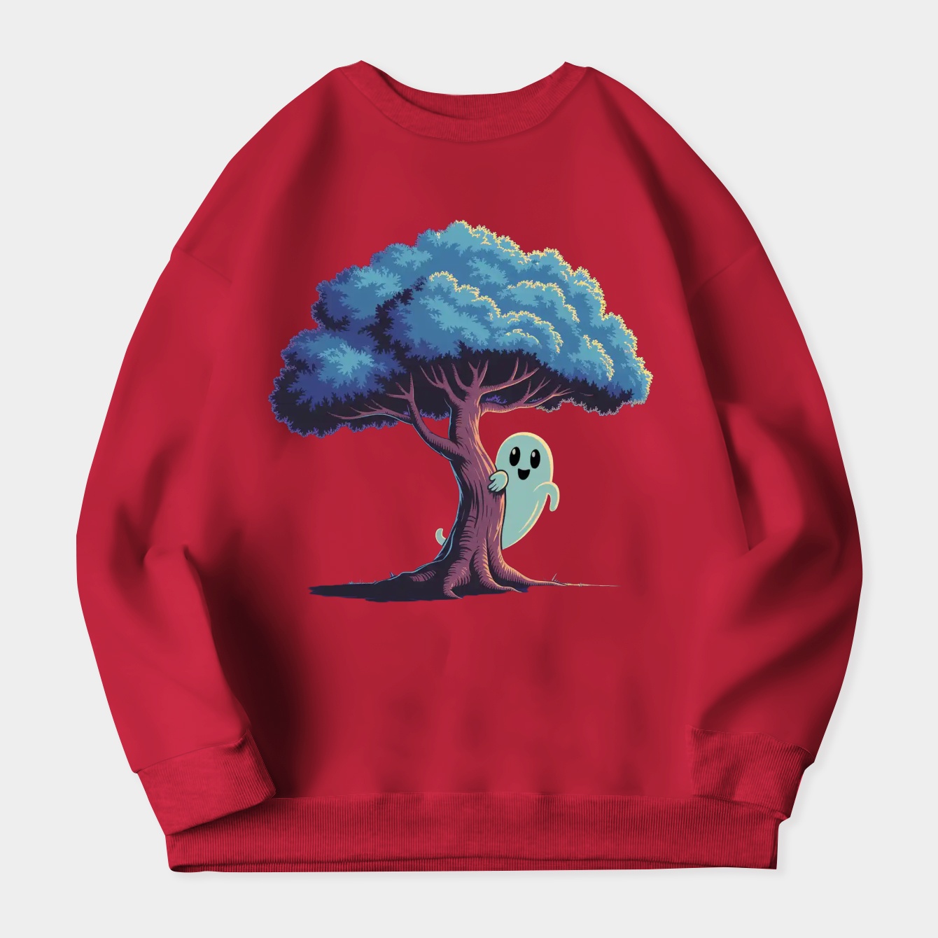 Tree ghost in the woods Women's Crewneck Sweatshirt
