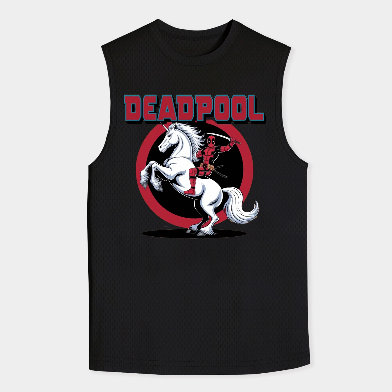 Deadpool On Unicorn Men's Big & Tall Tank Top