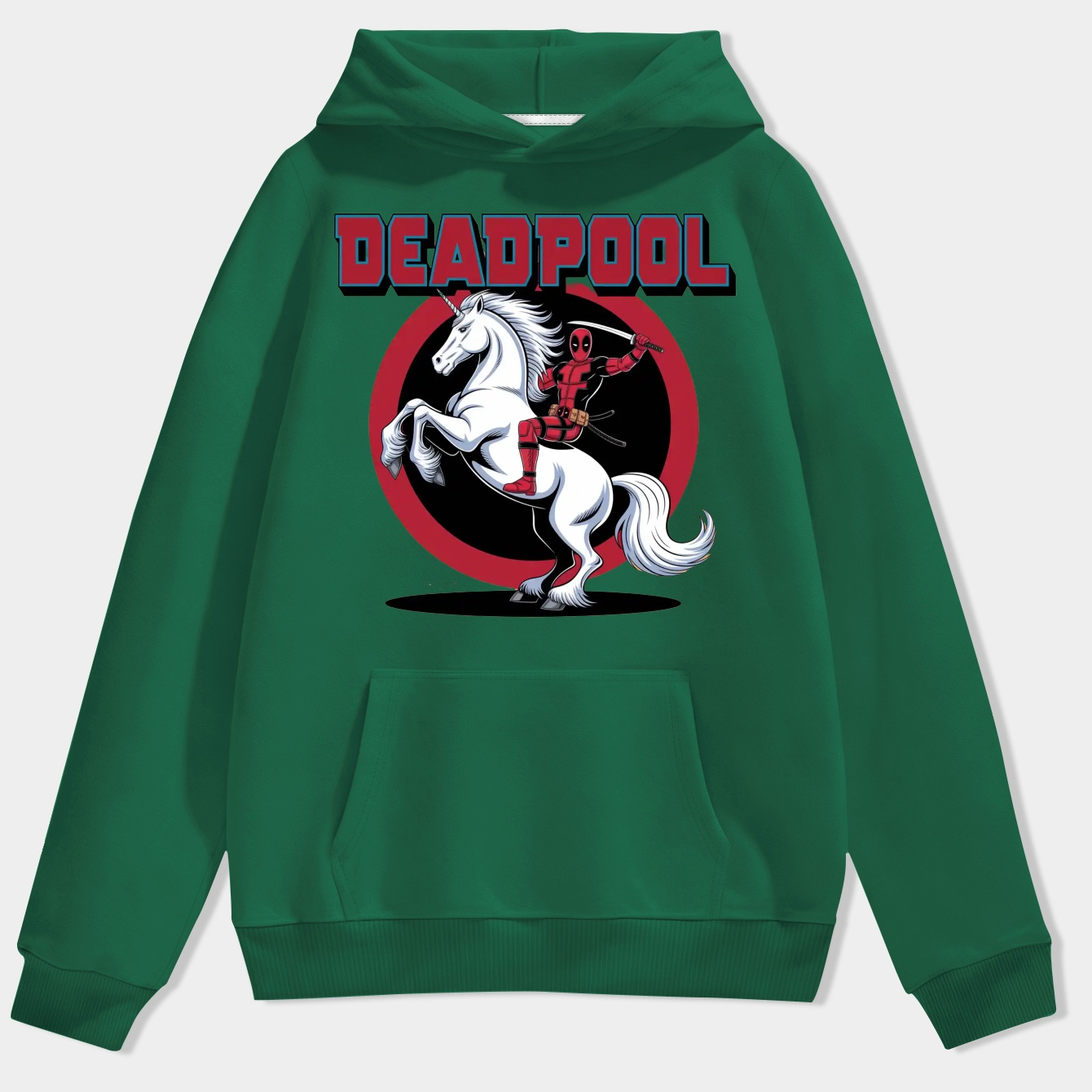 Deadpool On Unicorn Men's Hoodie