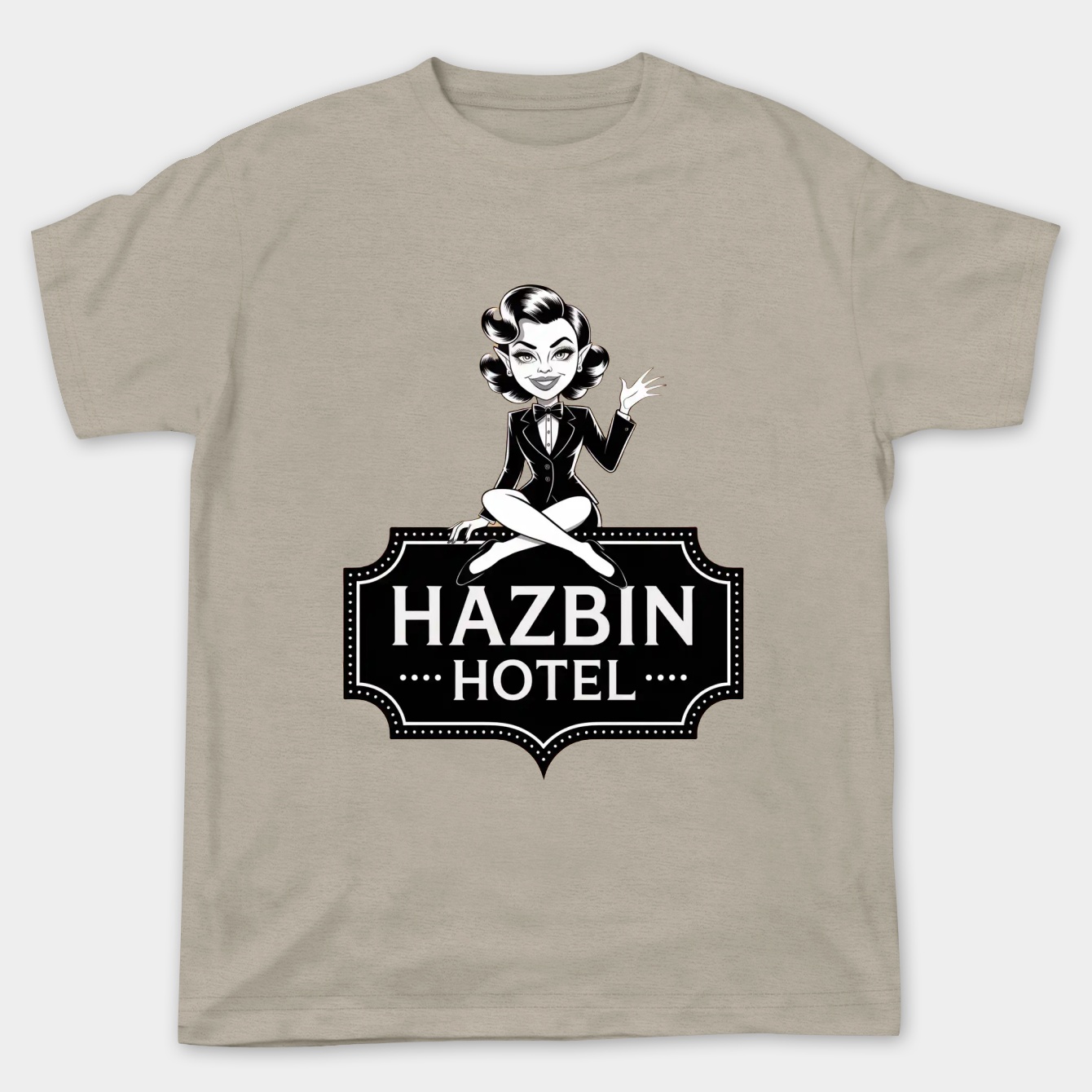 Monochrome Devilish Smile – Dark Comic Style Artwork Women's Plus Size T-shirt