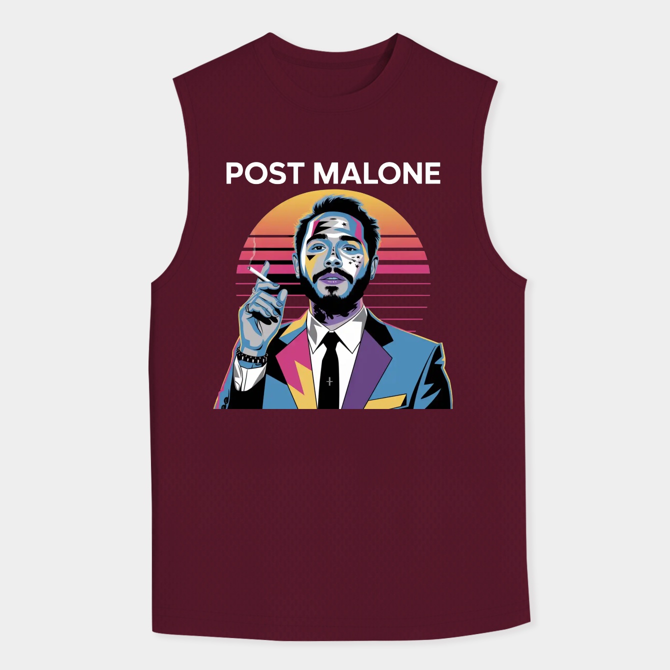 Post Malone Retro Art Men's Big & Tall Tank Top