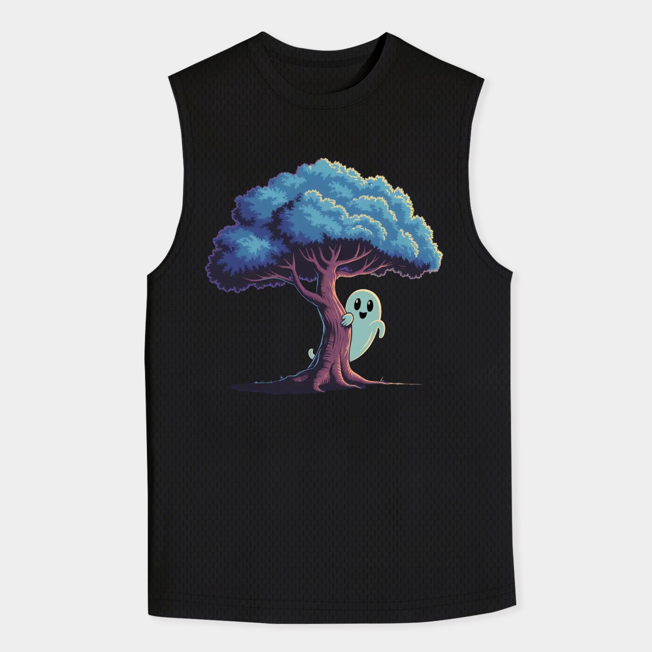 Tree ghost in the woods Men's Big & Tall Tank Top