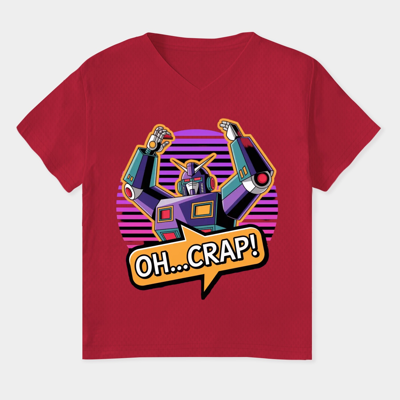 TANGLED Robot Grid Neon Women's Plus Size V-Neck T-Shirt