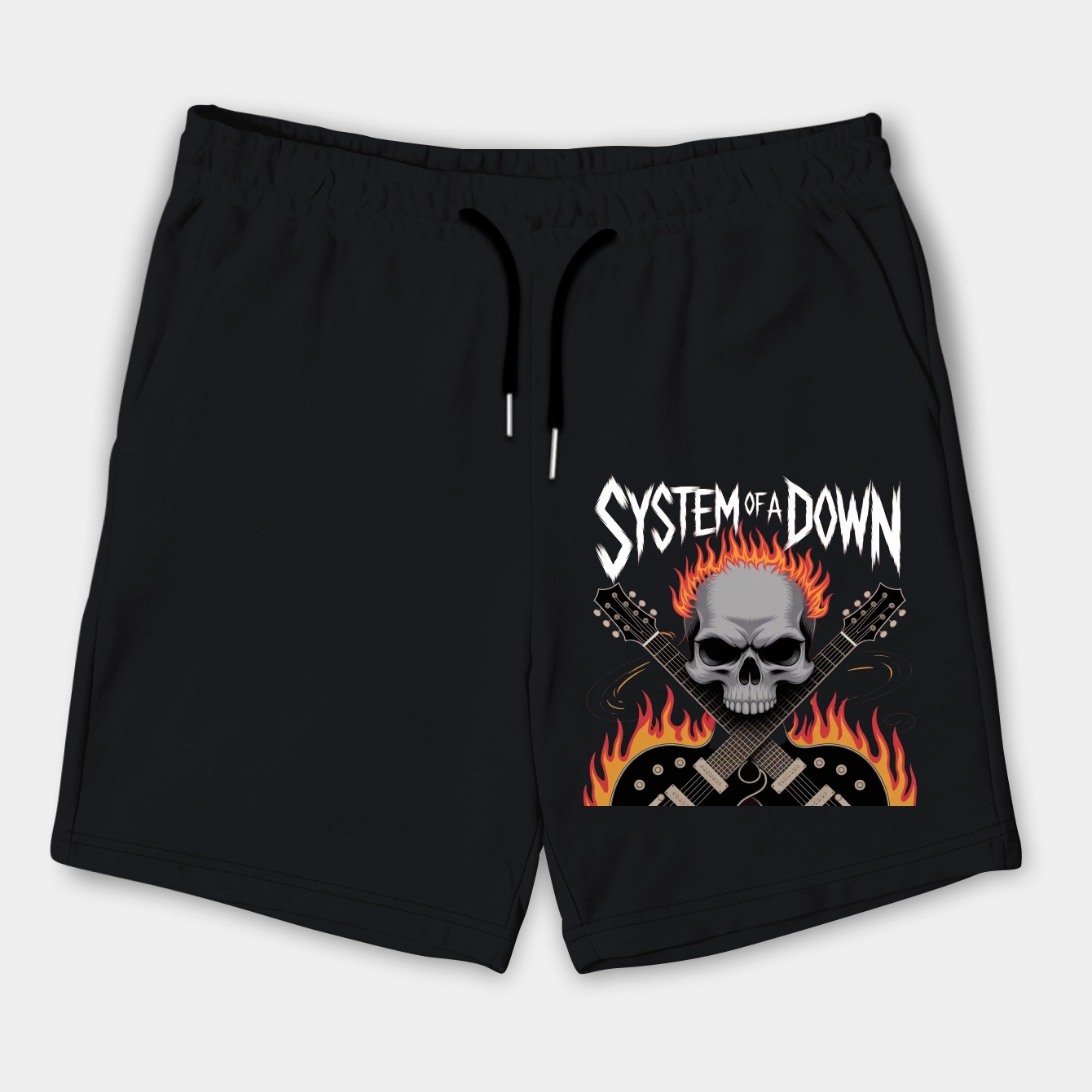 System Skull Guitar Men's Shorts