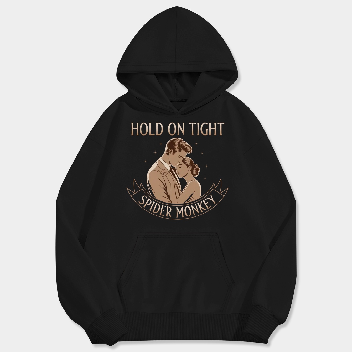 Hold On Tight Spider Monkey Men's Big & Tall Hoodie