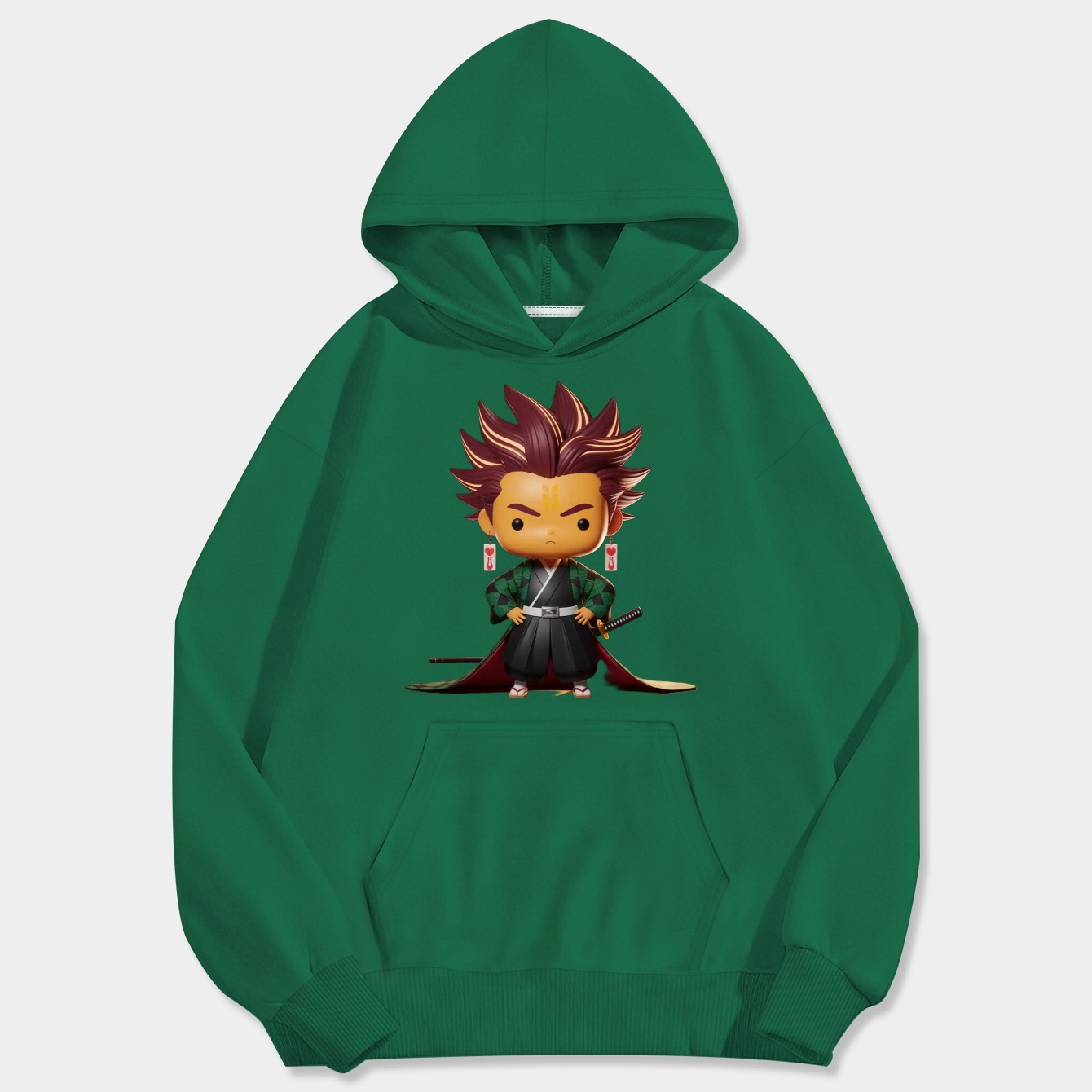 Chibi Anime Emo Demon Slayer Men's Big & Tall Hoodie
