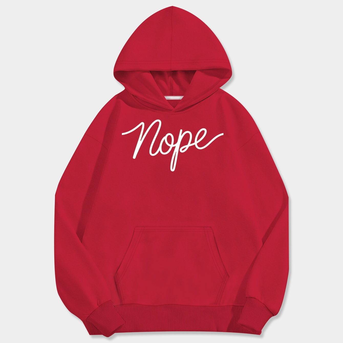 nope in flowing script design Men's Big & Tall Hoodie