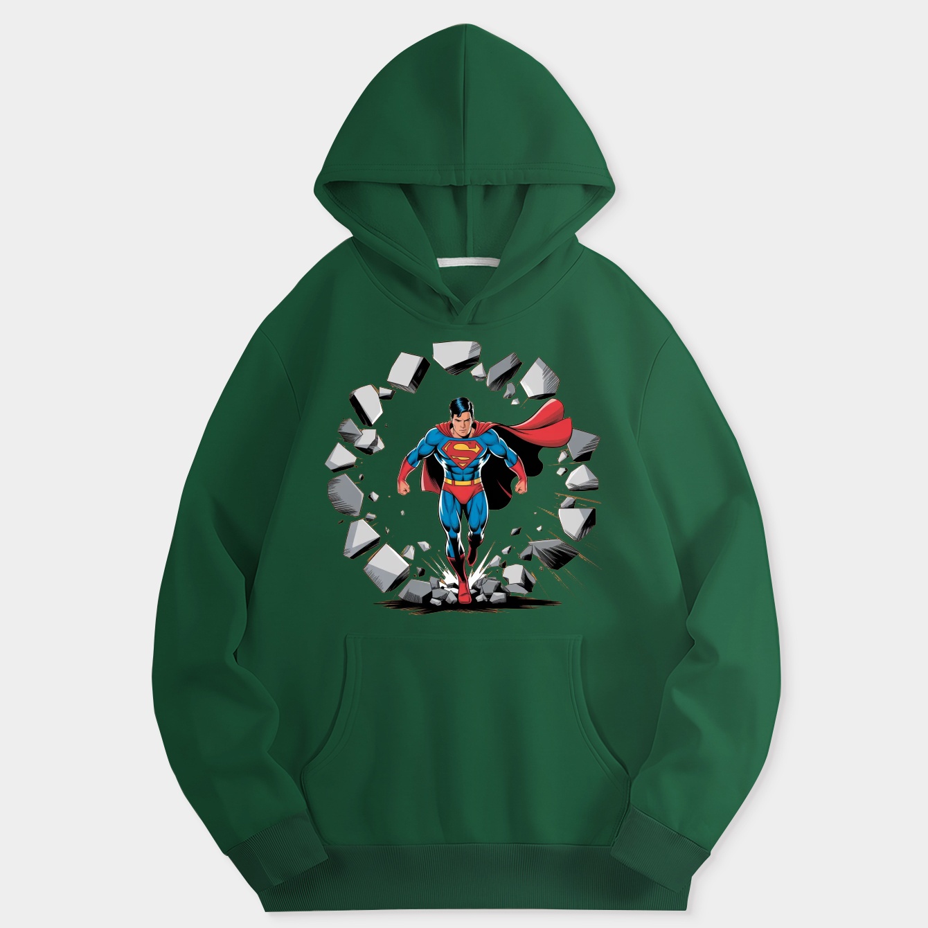 superman breaking through wall Women's Hoodie