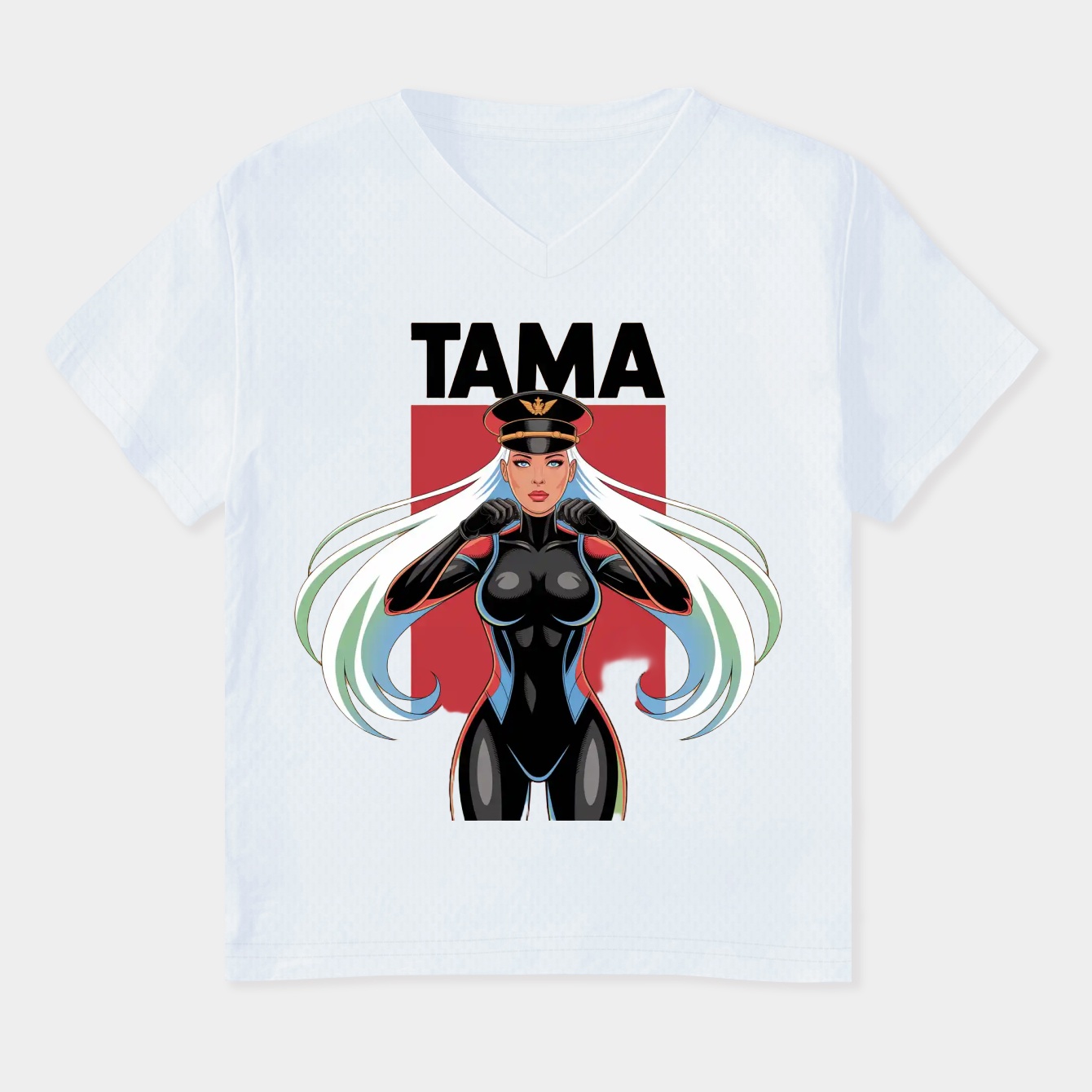 Tama Dark Commander Style Women's Plus Size V-Neck T-Shirt